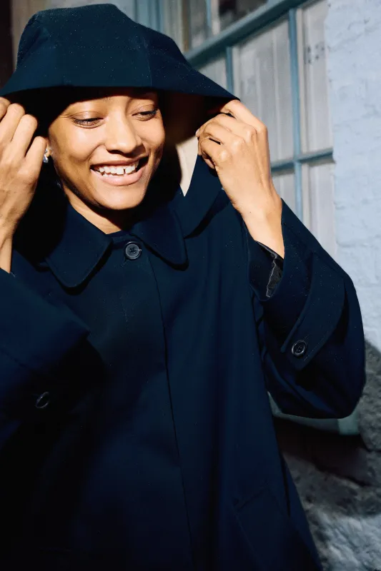 British Millerain Cotton Rain Mac | Navy sold by Jigsaw