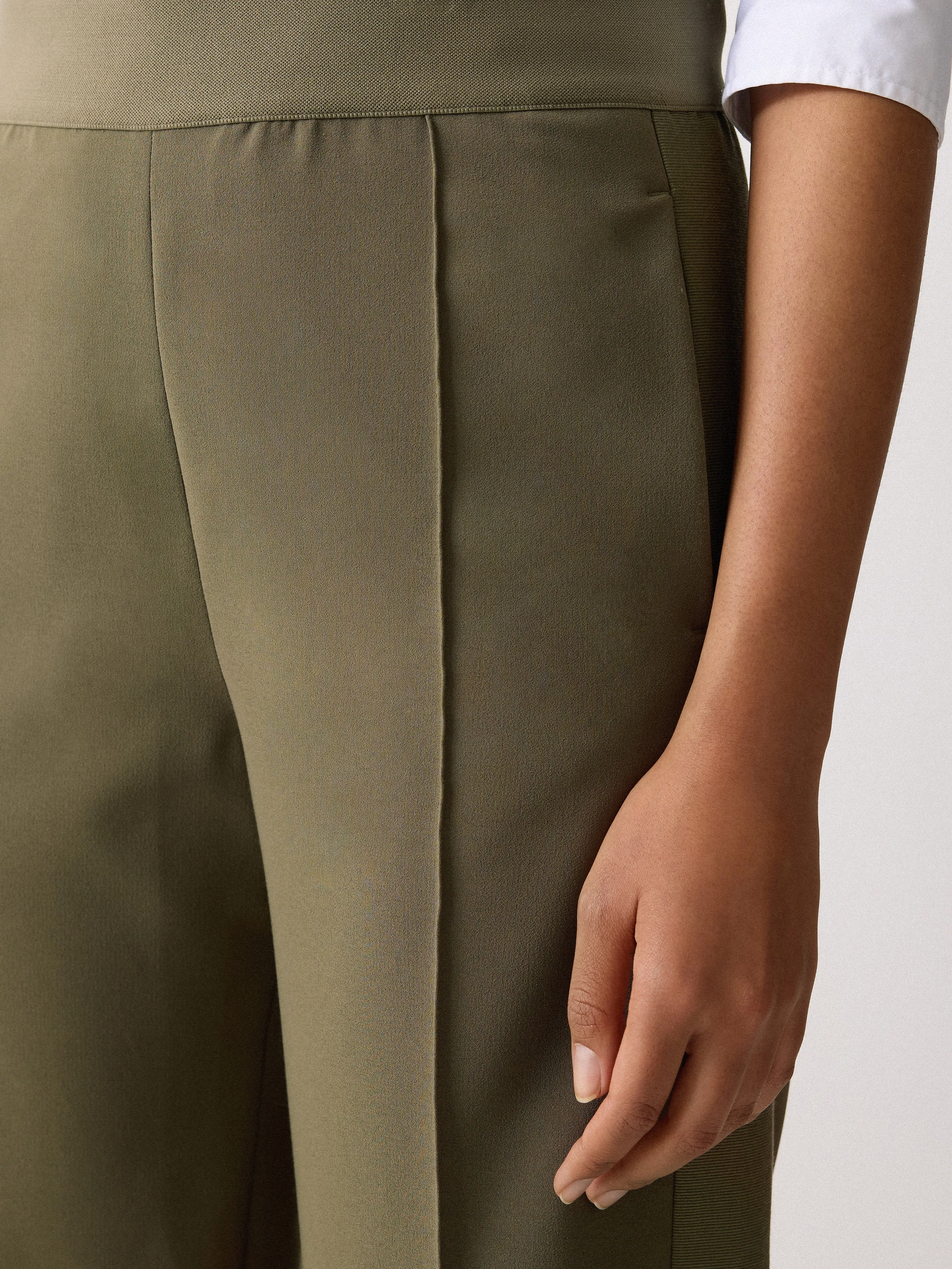 Crepe Split Hem Jogger | Khaki sold by Jigsaw product image thumbnail 2