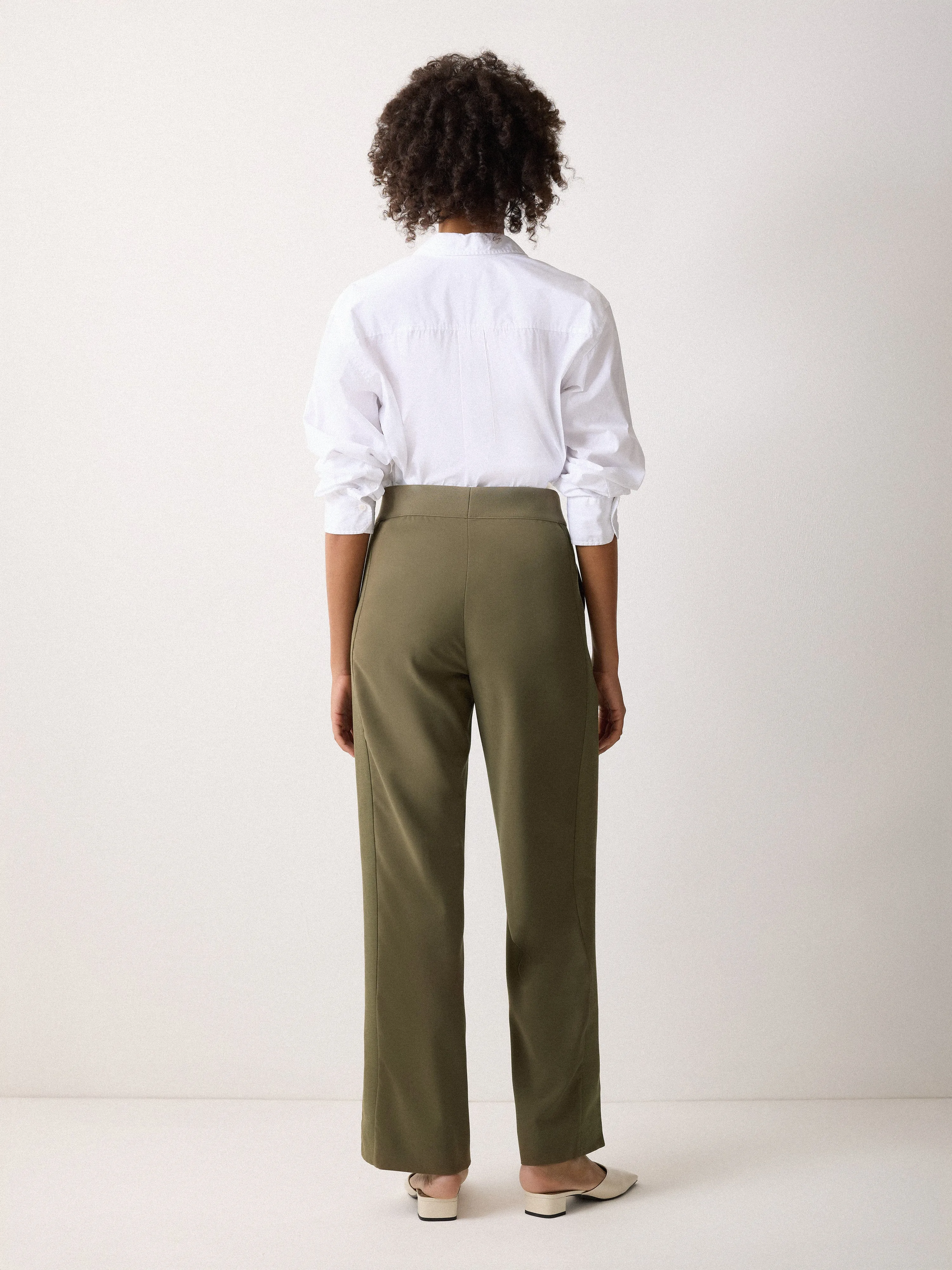 Crepe Split Hem Jogger | Khaki sold by Jigsaw product image thumbnail 4