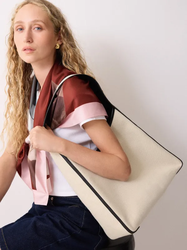 Leather Trim Canvas Heckfield | Natural sold by Jigsaw