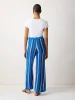 Stripe Knitted Trouser | Blue sold by Jigsaw