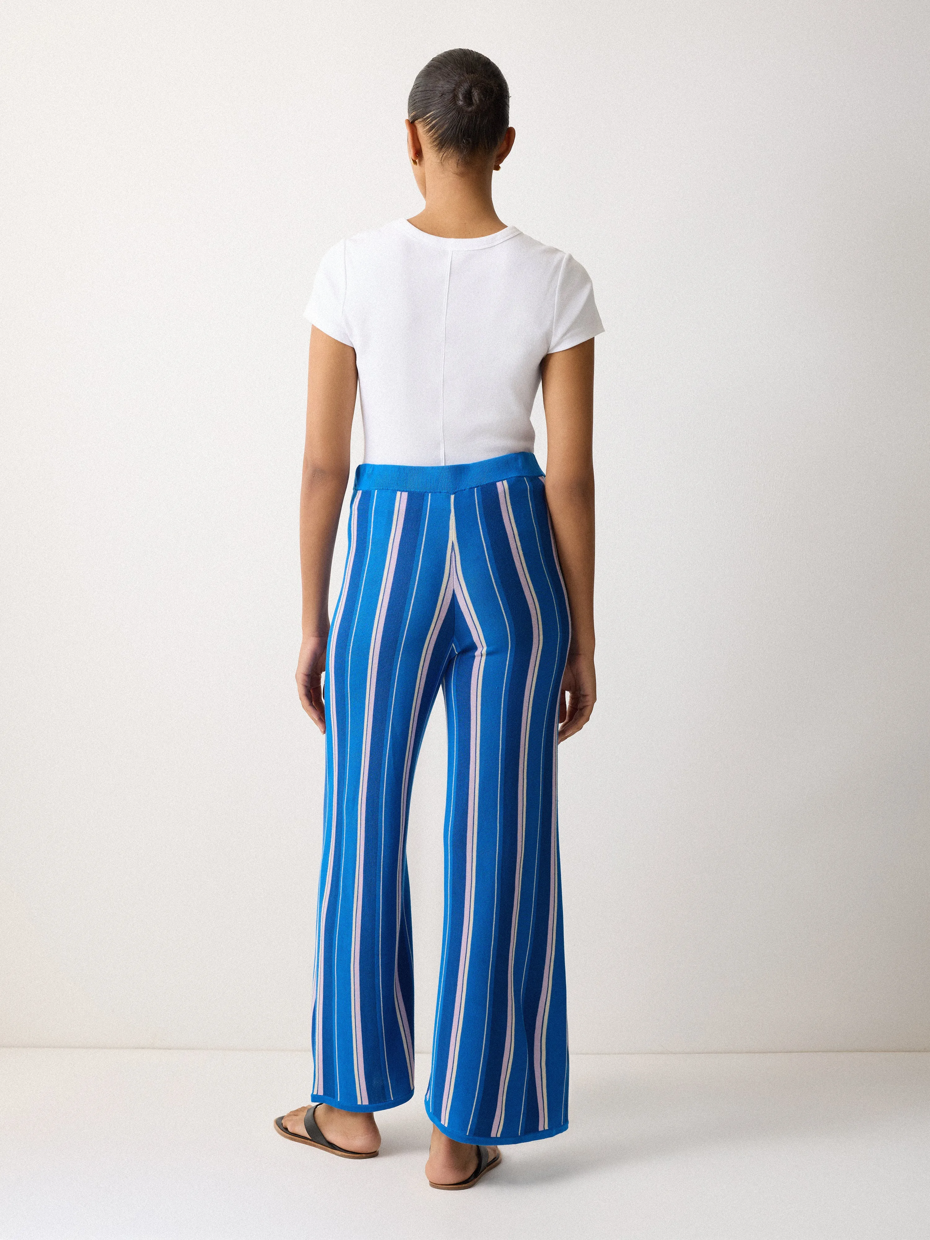 Stripe Knitted Trouser | Blue sold by Jigsaw product image thumbnail 4