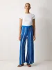 Stripe Knitted Trouser | Blue sold by Jigsaw