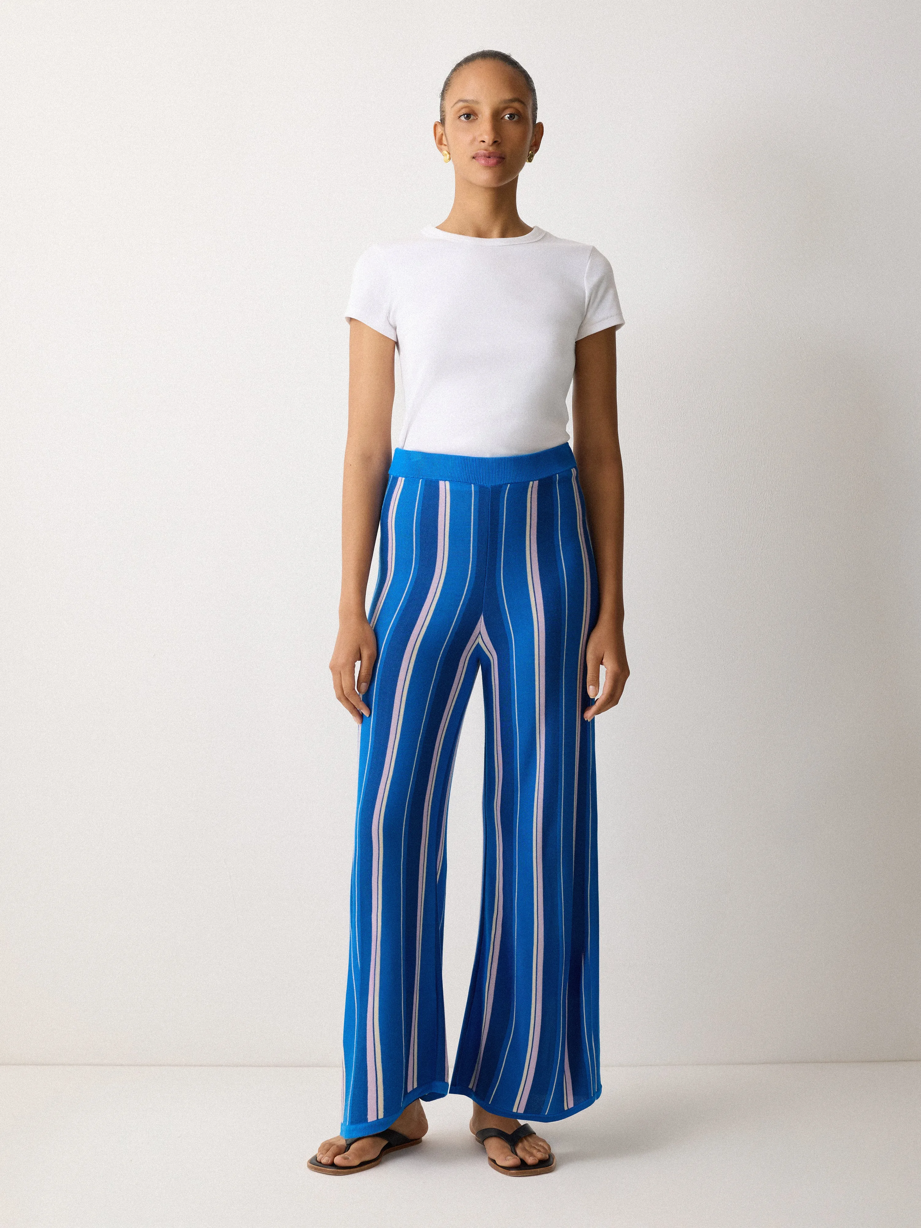 Stripe Knitted Trouser | Blue sold by Jigsaw product image thumbnail 3