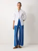 Stripe Knitted Trouser | Blue sold by Jigsaw