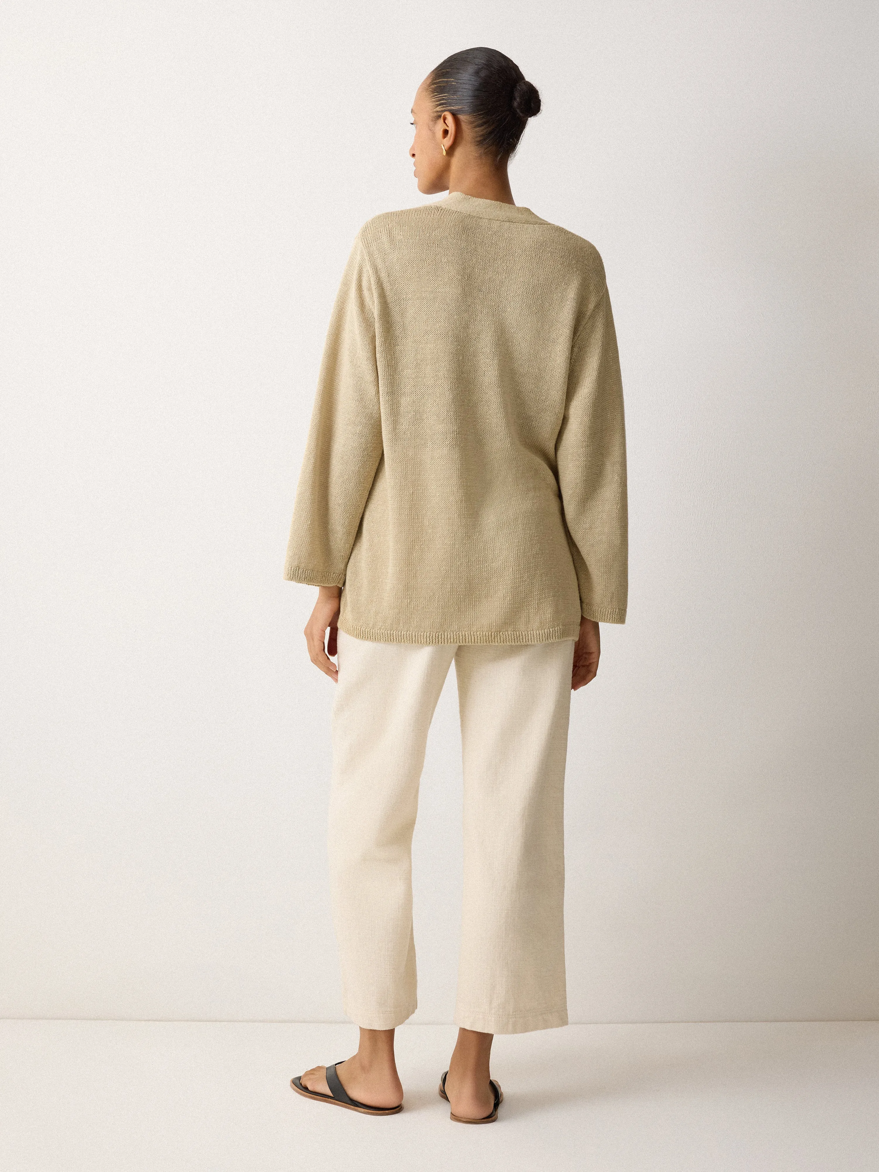Linen V Neck Slouchy Jumper | Sand sold by Jigsaw product image thumbnail 5