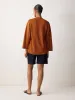 Linen V Neck Slouchy Jumper | Orange sold by Jigsaw
