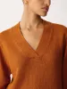 Linen V Neck Slouchy Jumper | Orange sold by Jigsaw