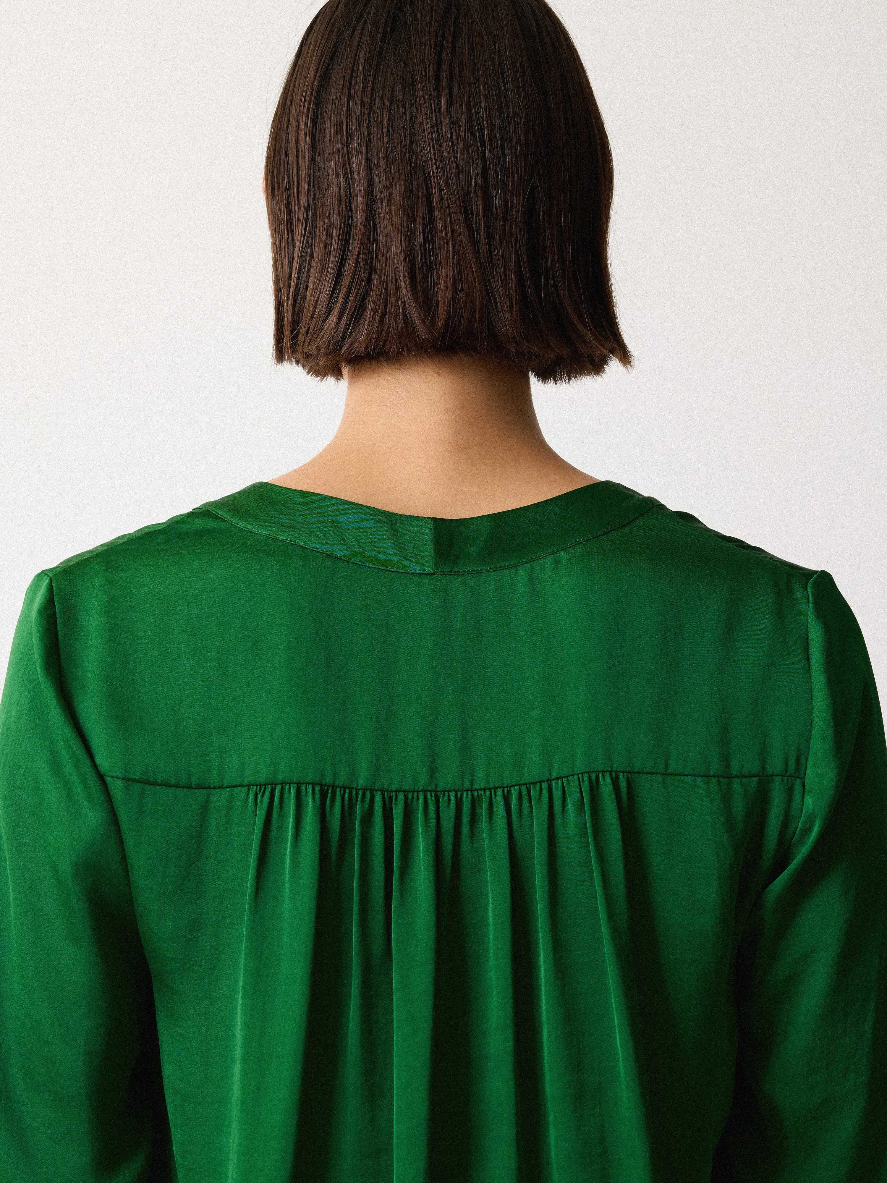 Recycled Satin Tunic Top | Emerald sold by Jigsaw product image thumbnail 3