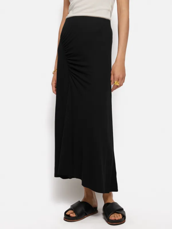 Jersey Ruched Skirt | Black sold by Jigsaw
