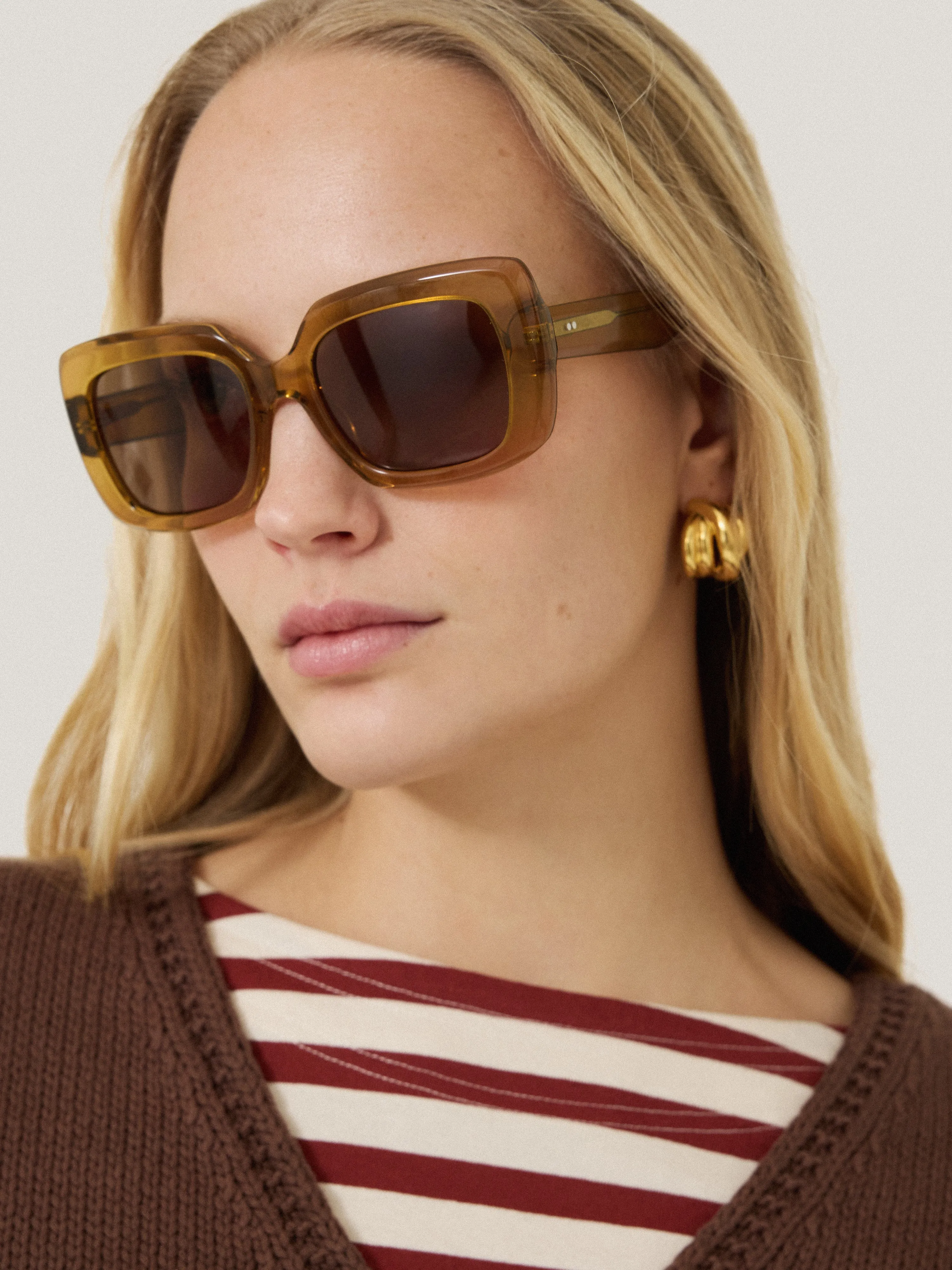 Claremont Square Sunglasses | Amber sold by Jigsaw product image thumbnail 4