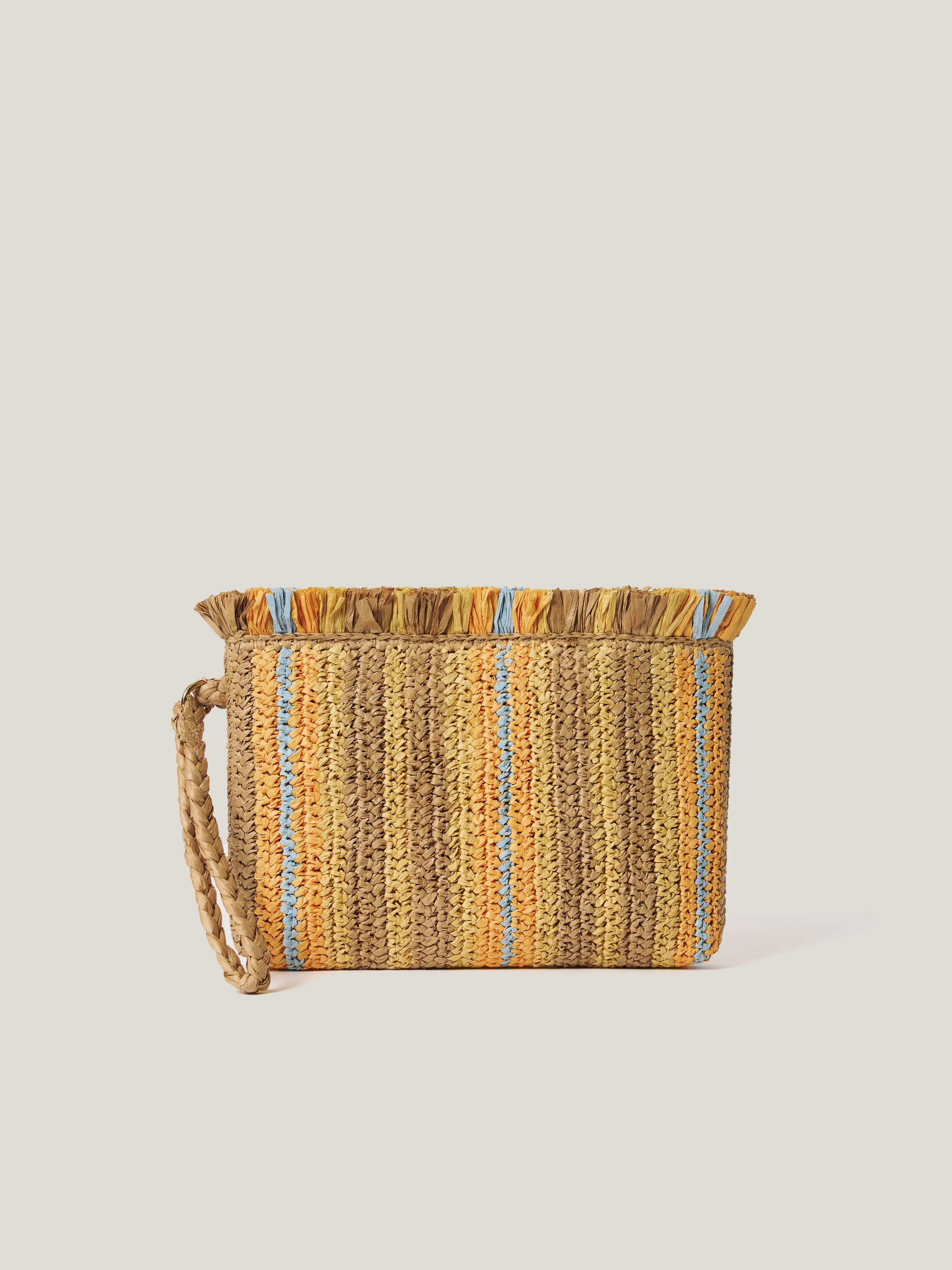 Striped Straw Pouch | Multi sold by Jigsaw product image thumbnail 4