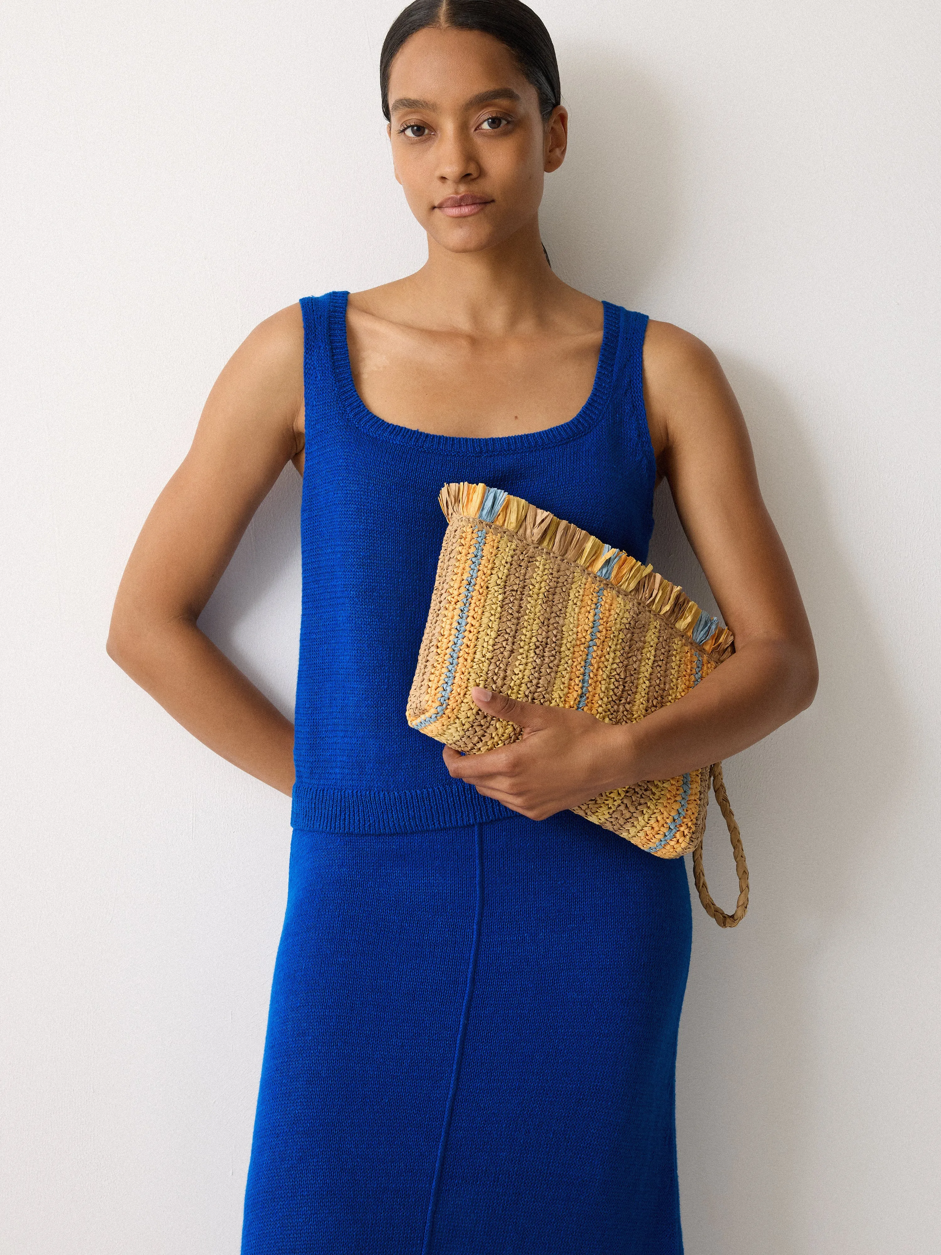 Striped Straw Pouch | Multi sold by Jigsaw