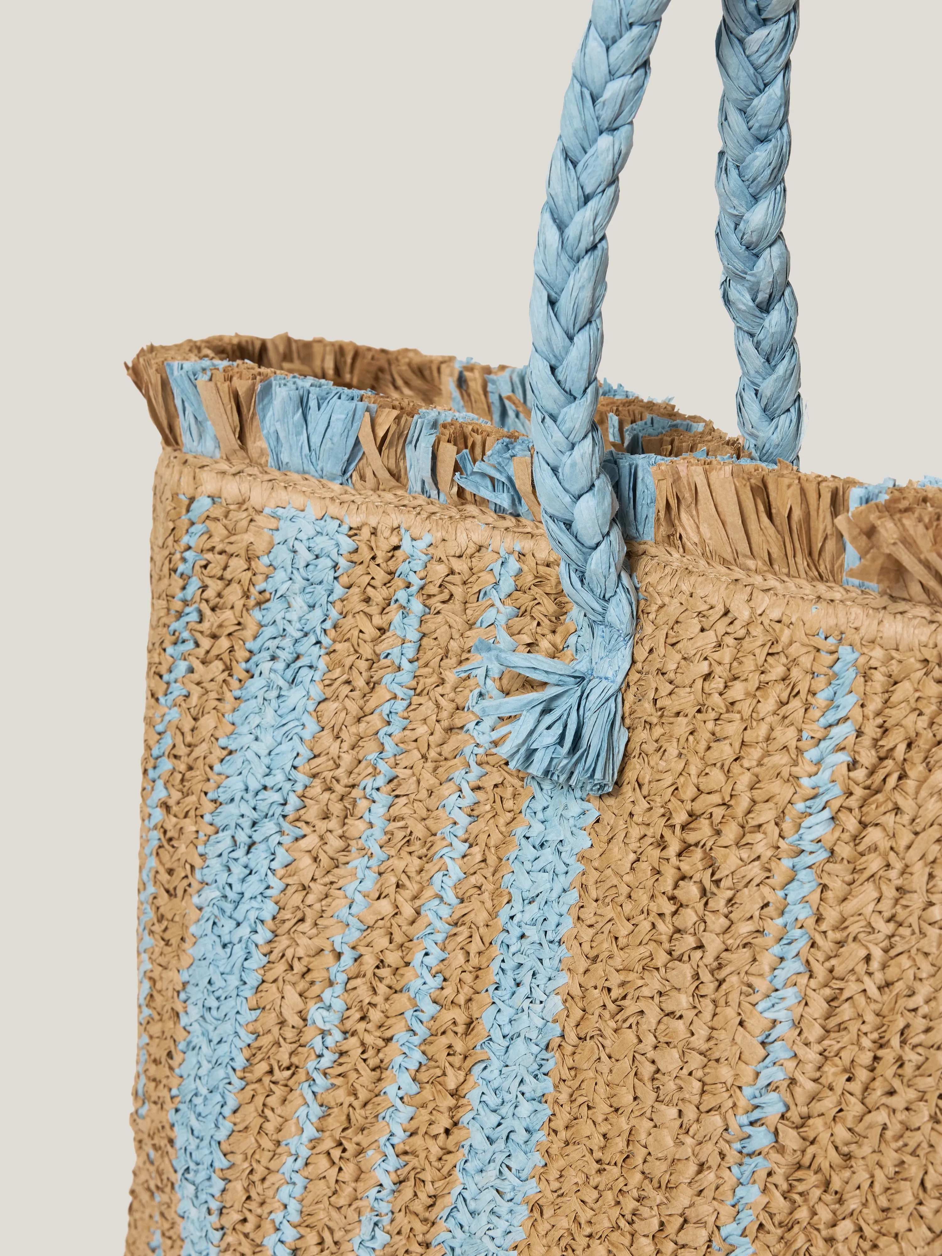 Striped Straw Tote | Multi sold by Jigsaw product image thumbnail 4