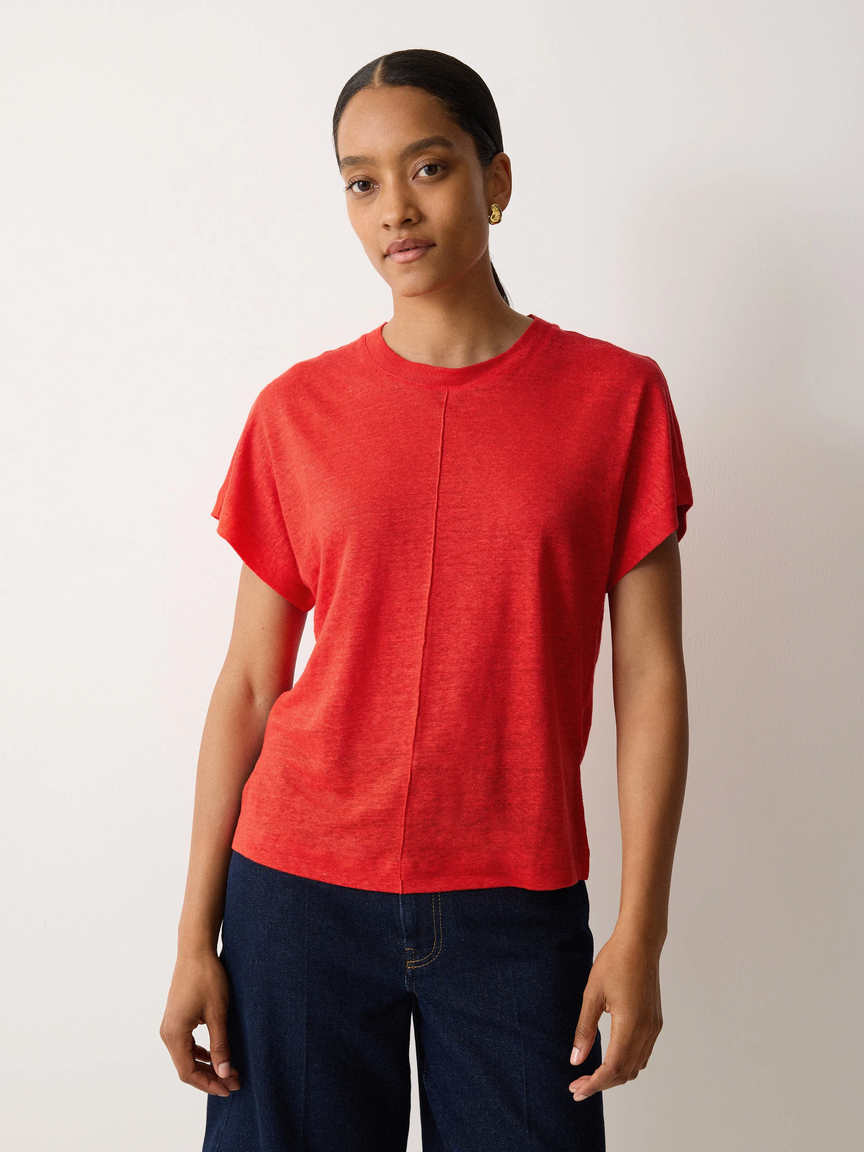 Linen Drape Sleeve Top | Red sold by Jigsaw product image thumbnail 3
