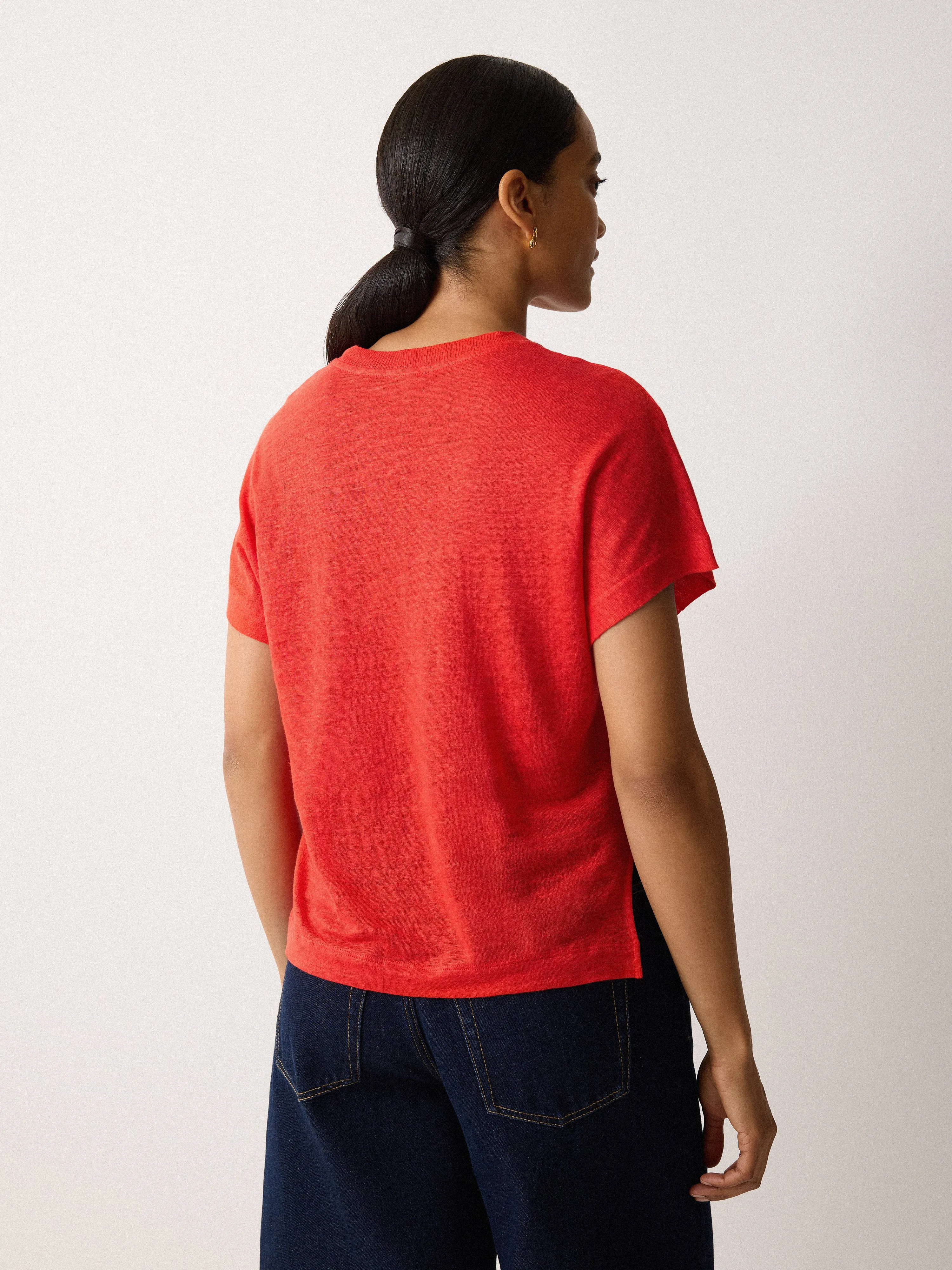 Linen Drape Sleeve Top | Red sold by Jigsaw product image thumbnail 4