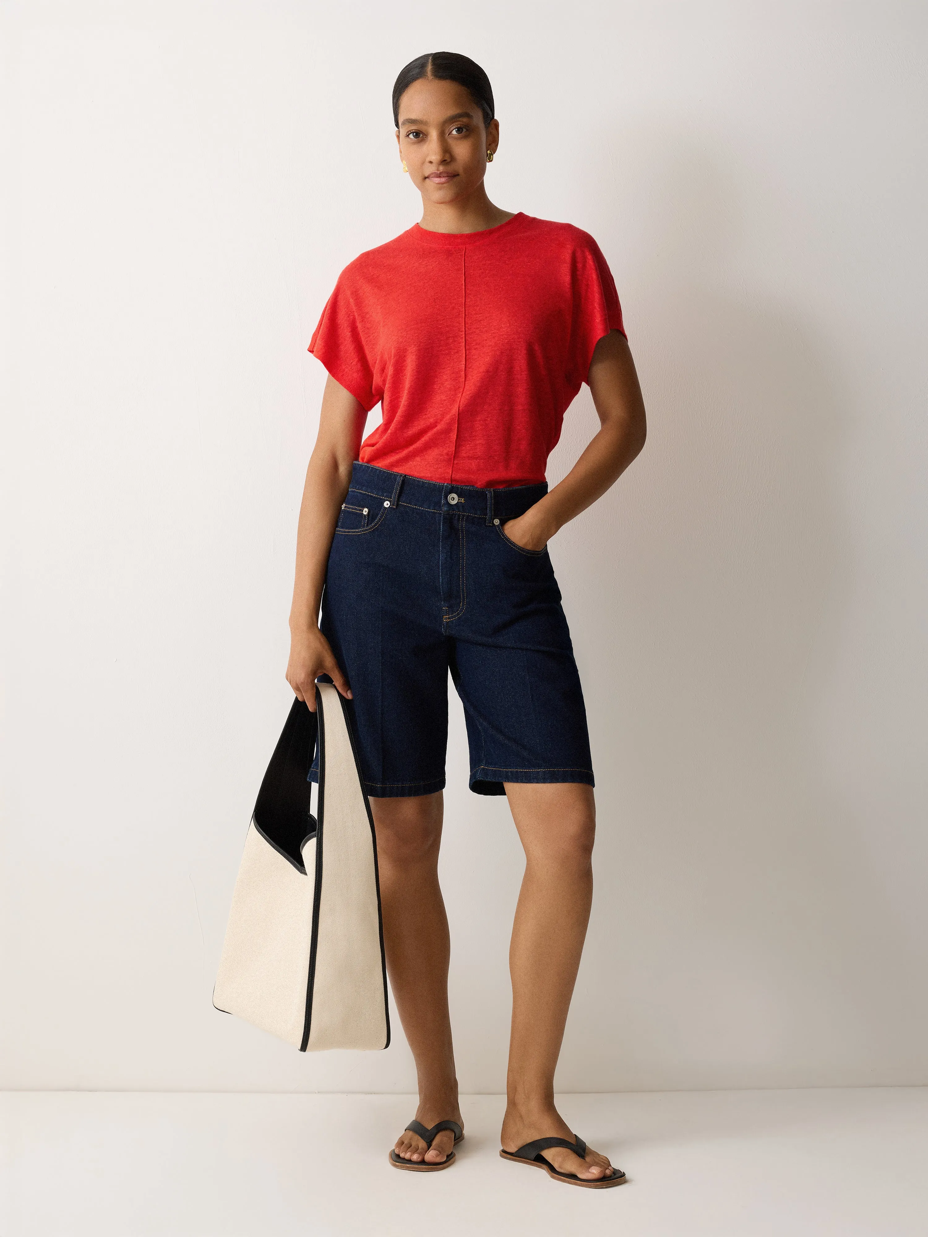 Linen Drape Sleeve Top | Red sold by Jigsaw product image thumbnail 2