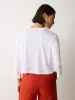 Long Sleeve Linen Henley Top | White sold by Jigsaw