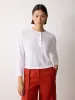 Long Sleeve Linen Henley Top | White sold by Jigsaw