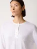 Long Sleeve Linen Henley Top | White sold by Jigsaw