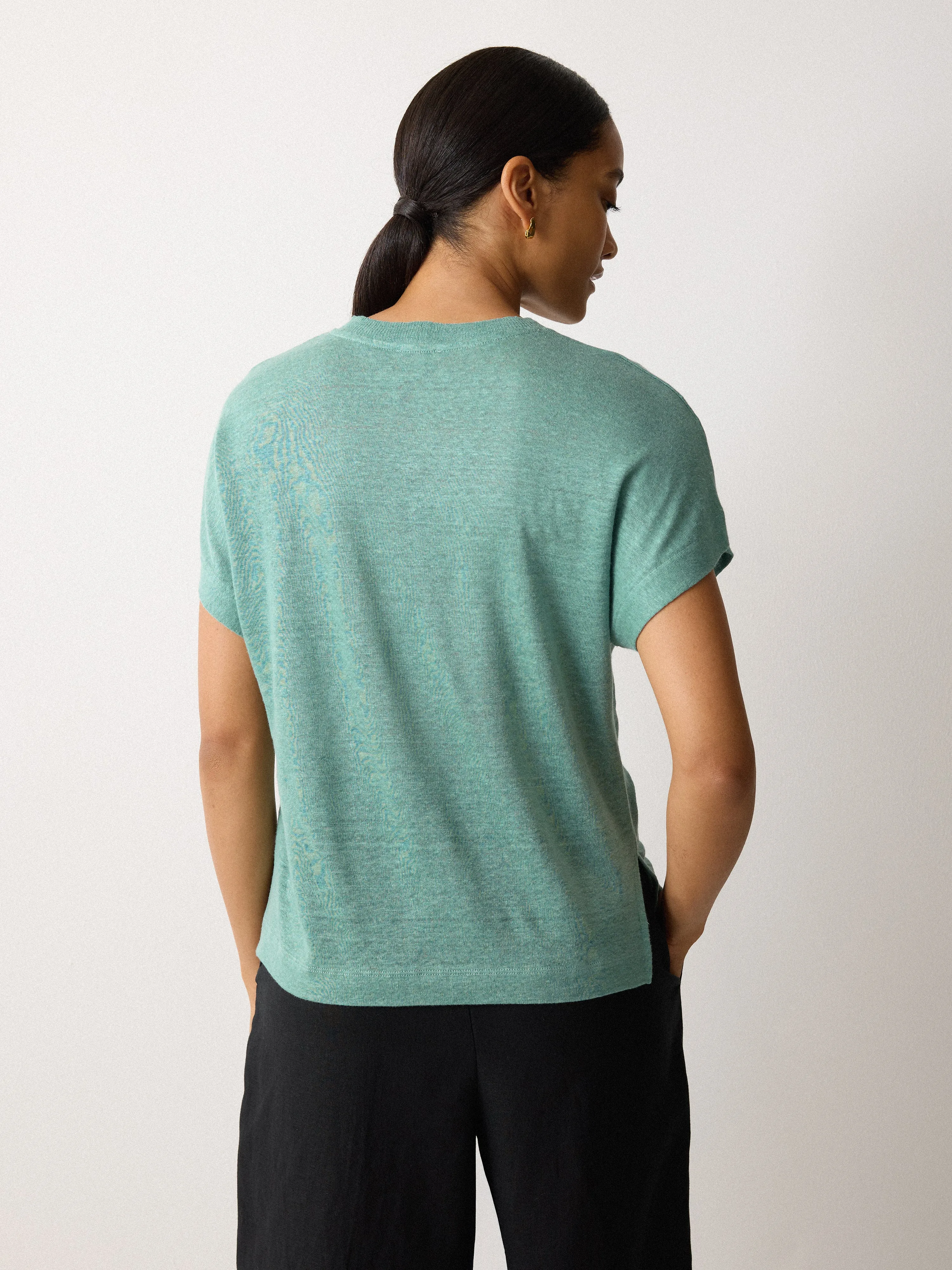 Linen Drape Sleeve Top | Green sold by Jigsaw product image thumbnail 4