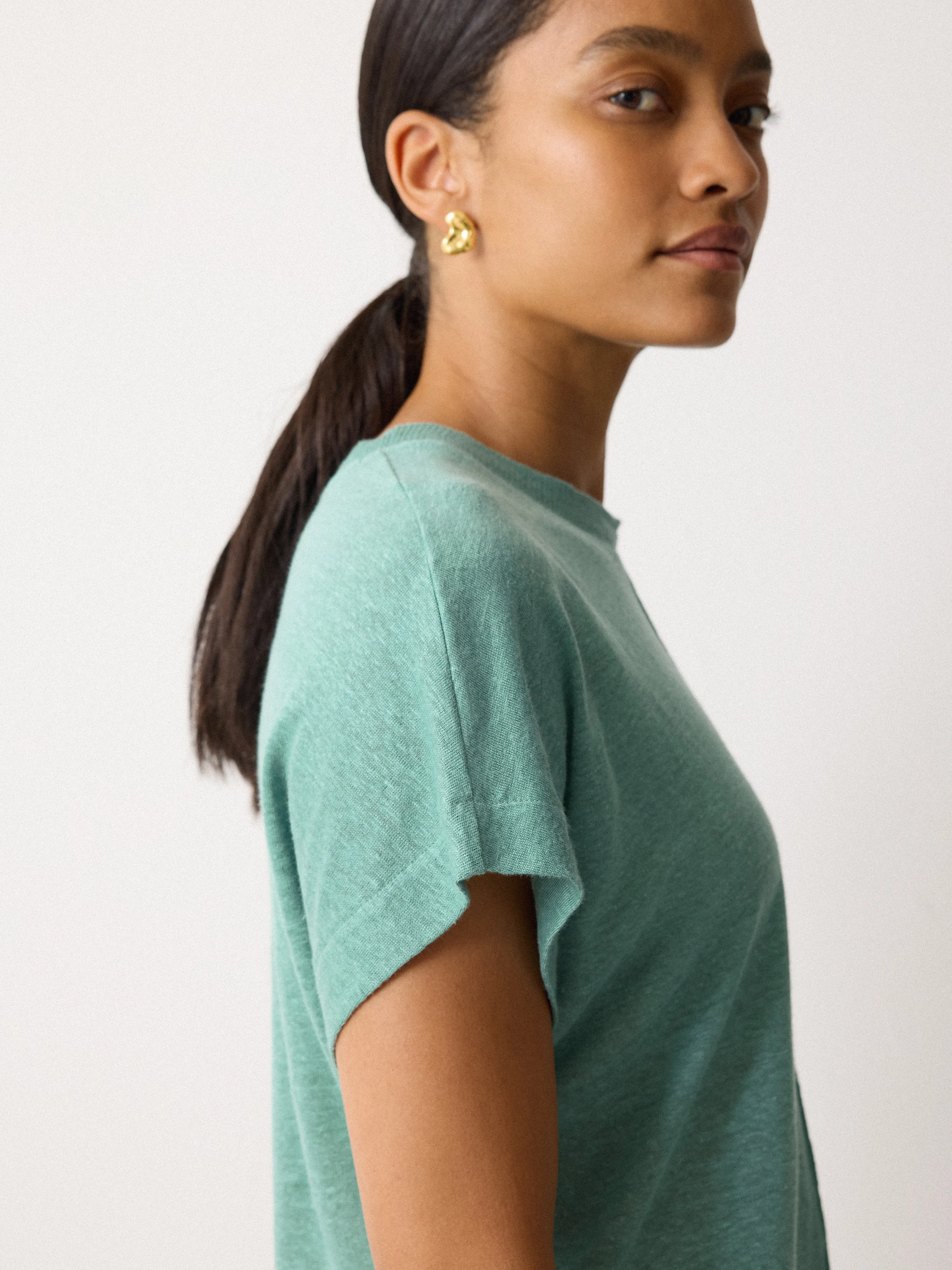 Linen Drape Sleeve Top | Green sold by Jigsaw product image thumbnail 2