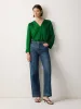 Recycled Satin Tunic Top | Emerald sold by Jigsaw