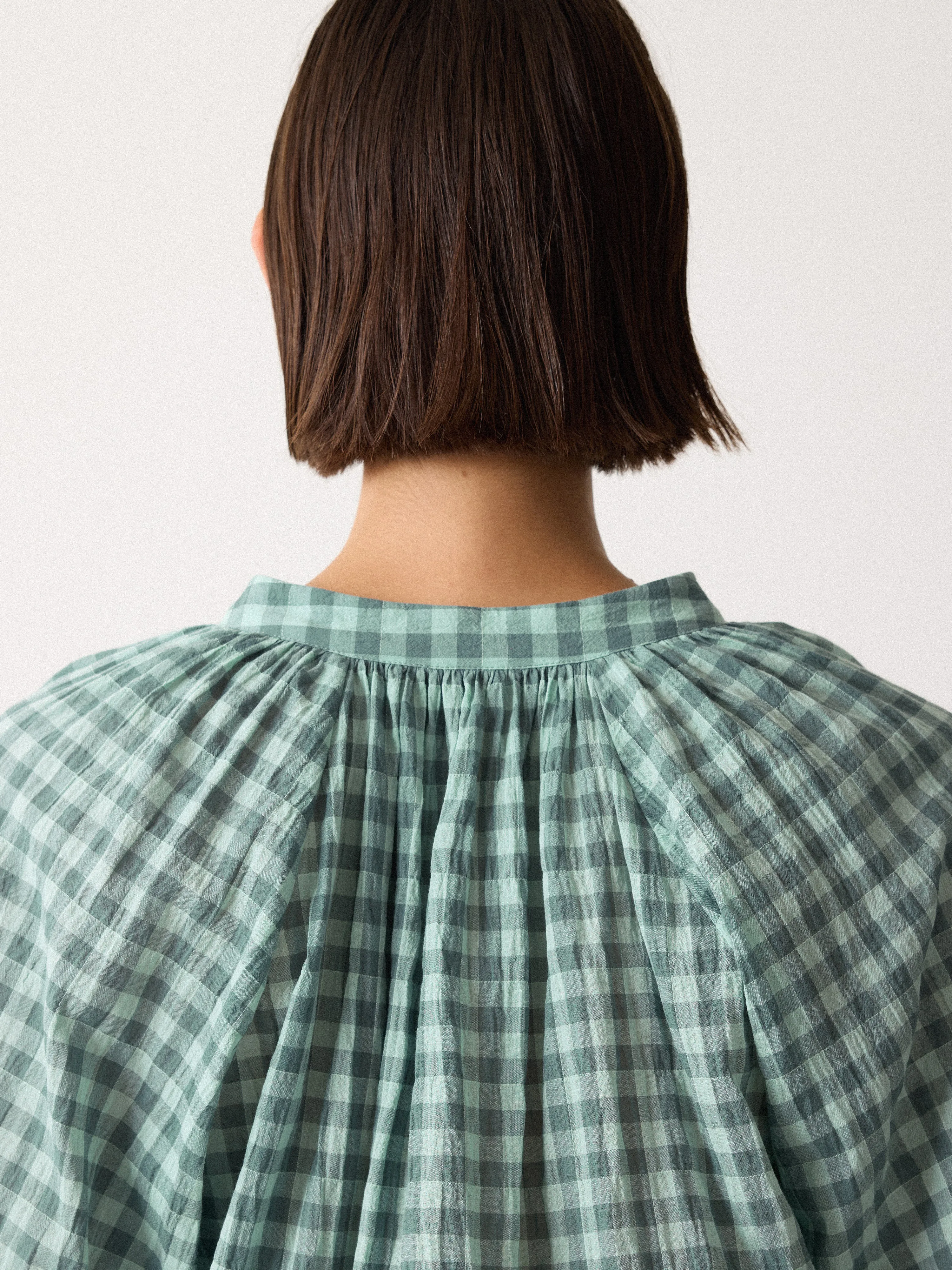V Neck Checked Relaxed Blouse | Green sold by Jigsaw product image thumbnail 2
