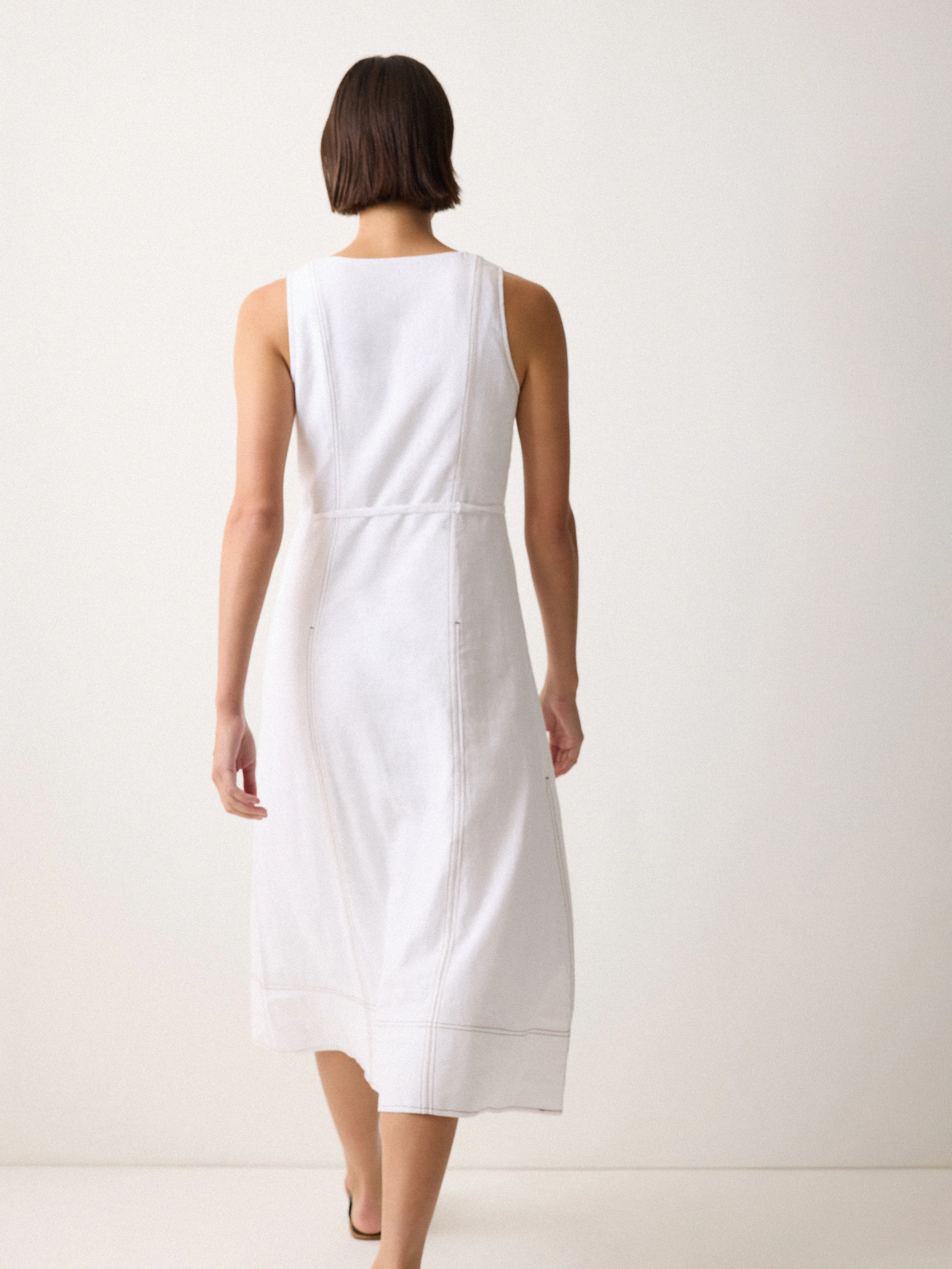 Linen Viscose Stitch Dress | White sold by Jigsaw product image thumbnail 5