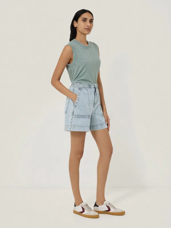 Denim Patch Pocket Short | Light Blue Wash sold by Jigsaw