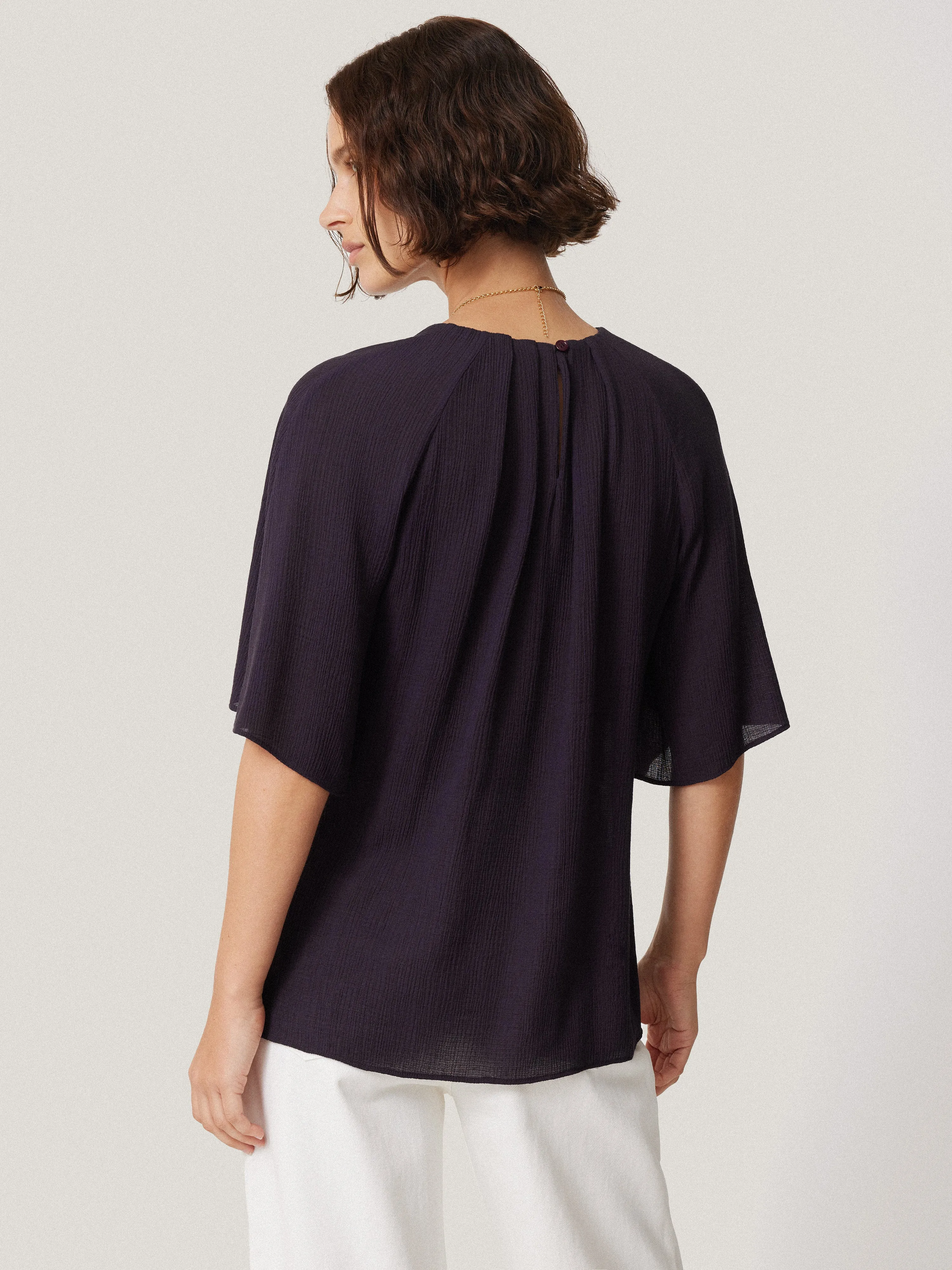Textured Pleat Detail Top | Purple sold by Jigsaw product image thumbnail 4