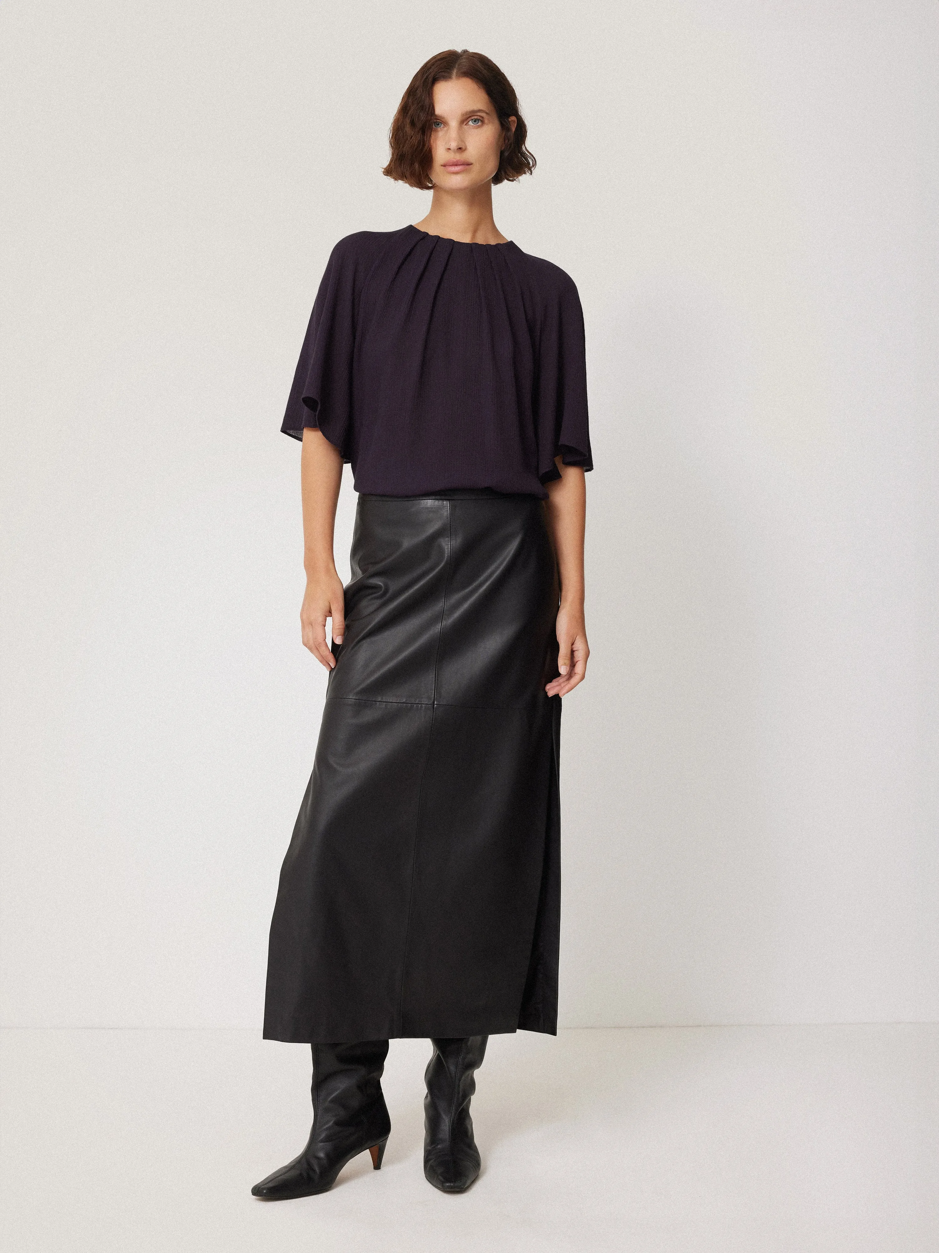 Textured Pleat Detail Top | Purple sold by Jigsaw product image thumbnail 5