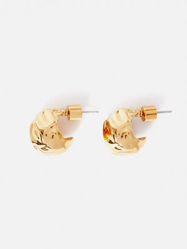 Molten Metal Hoop Earrings | Gold sold by Jigsaw