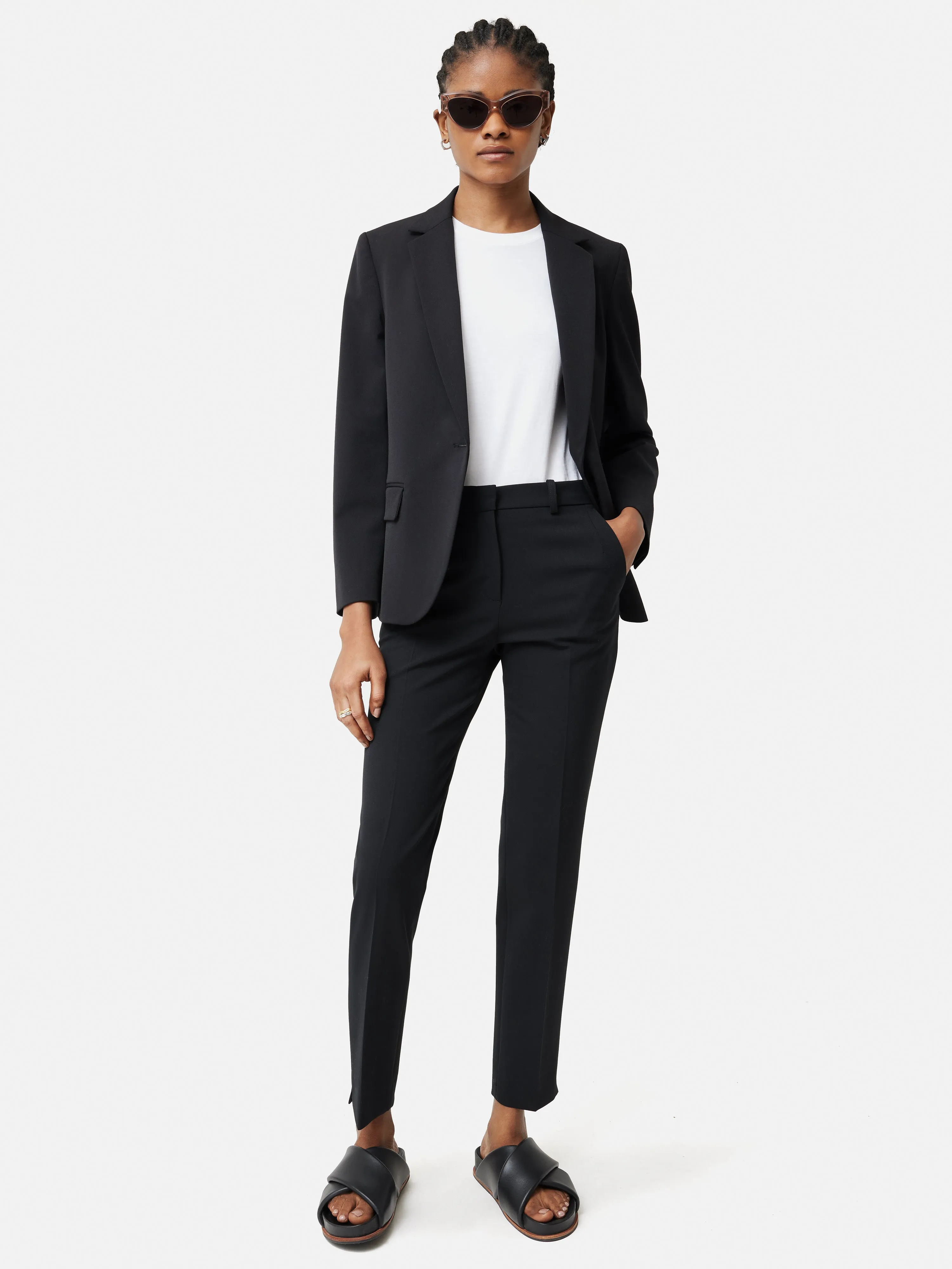 Italian Wool Stretch Paris Slim Fit Trouser | Black sold by Jigsaw product image thumbnail 3