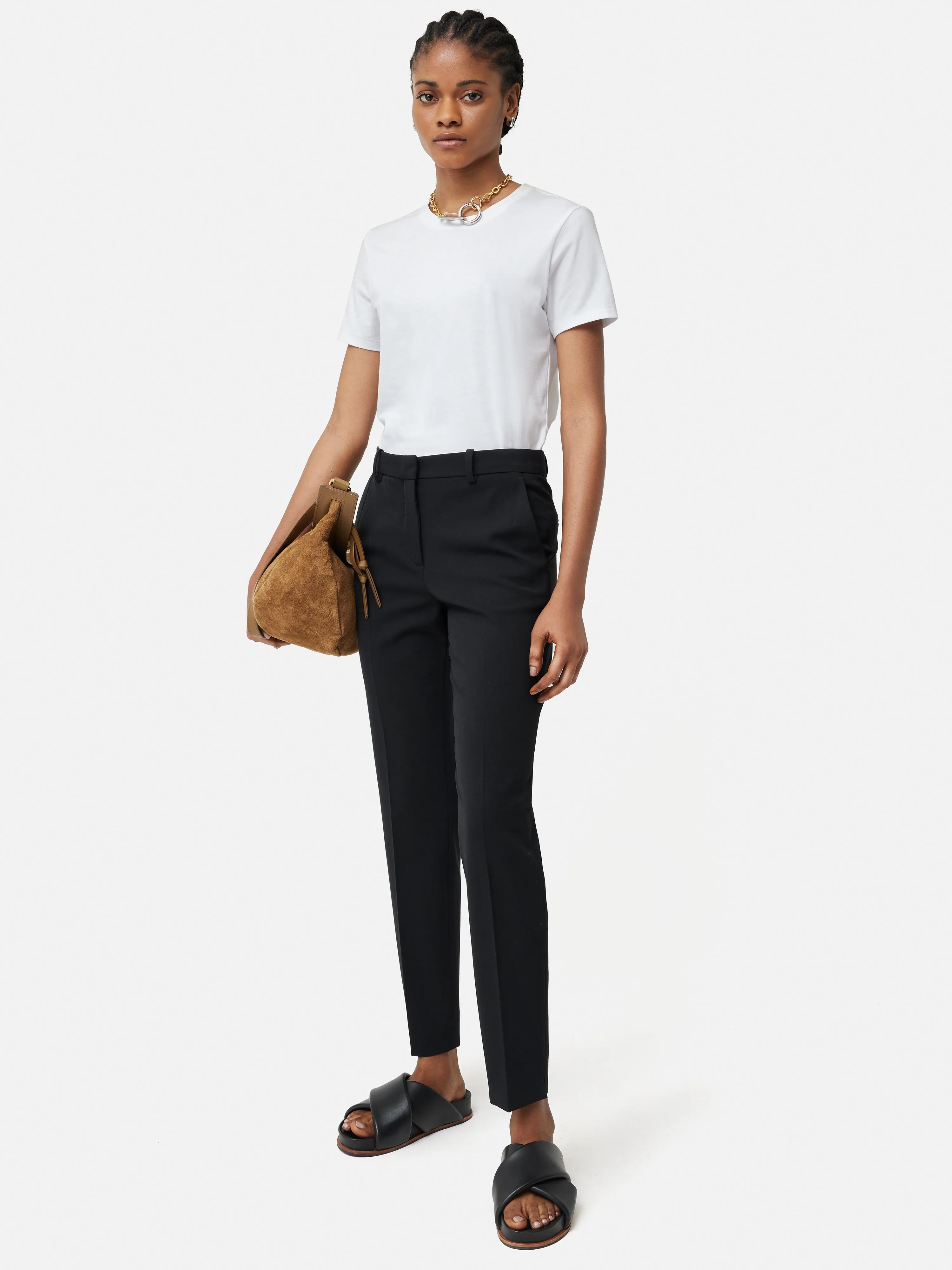 Italian Wool Stretch Paris Slim Fit Trouser | Black sold by Jigsaw product image thumbnail 4