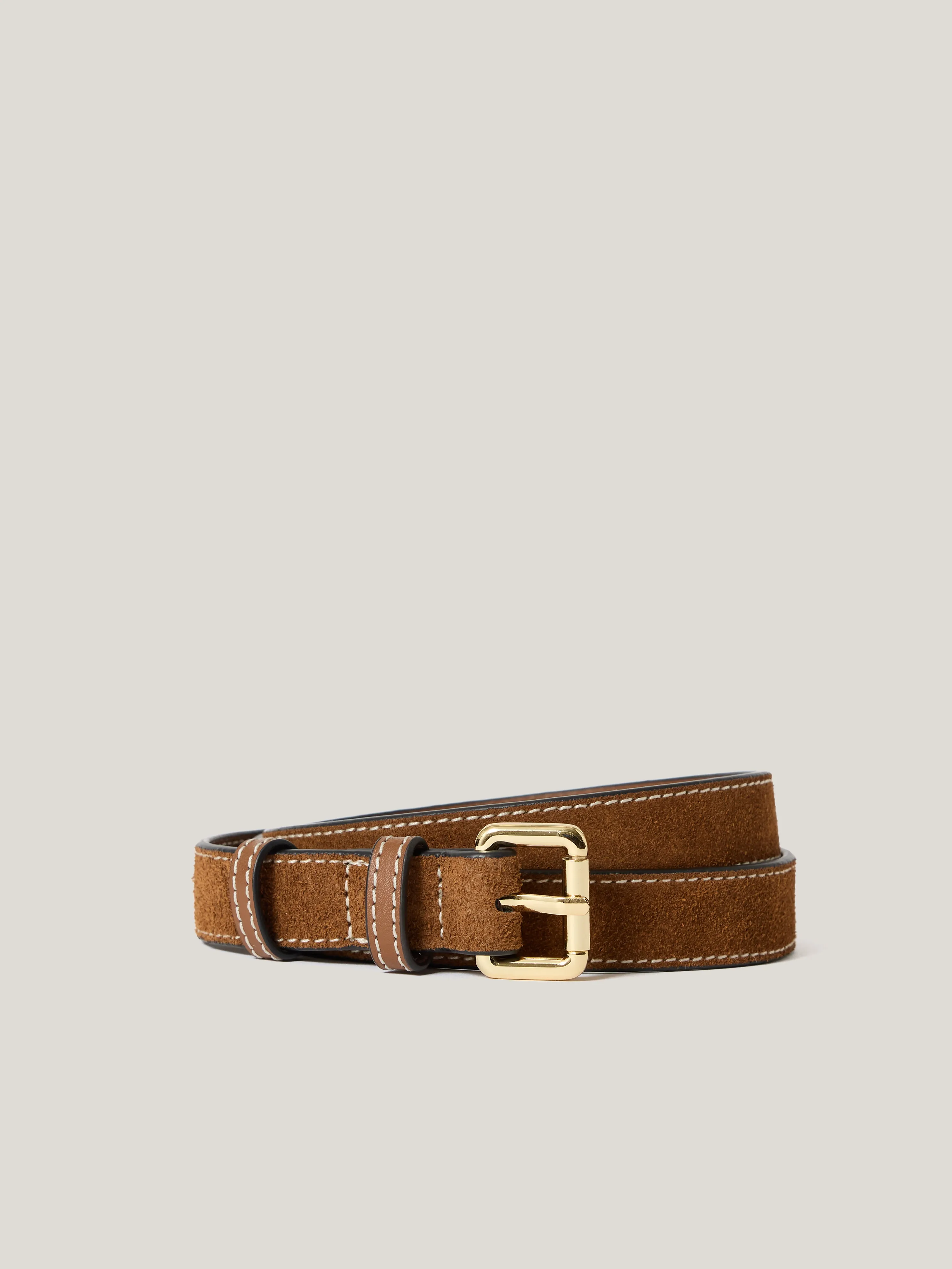 Suede Skinny Belt Suede Skinny Belt | Tan sold by Jigsaw product image thumbnail 2