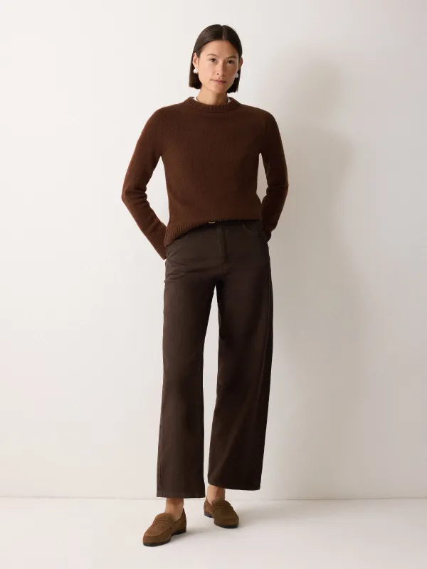 Wool Cashmere Saddle Jumper | Brown sold by Jigsaw