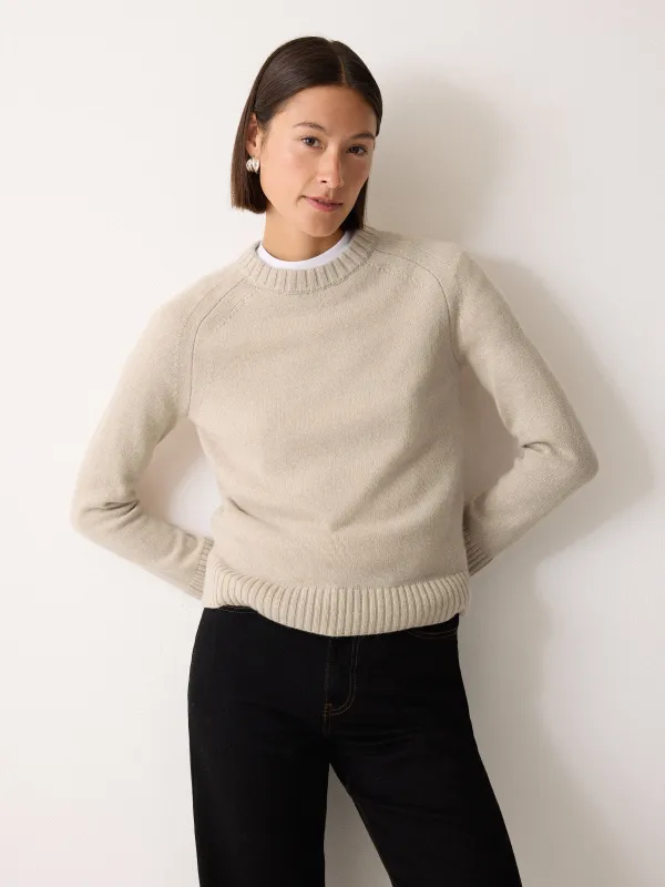 Wool Cashmere Saddle Jumper | Cream sold by Jigsaw