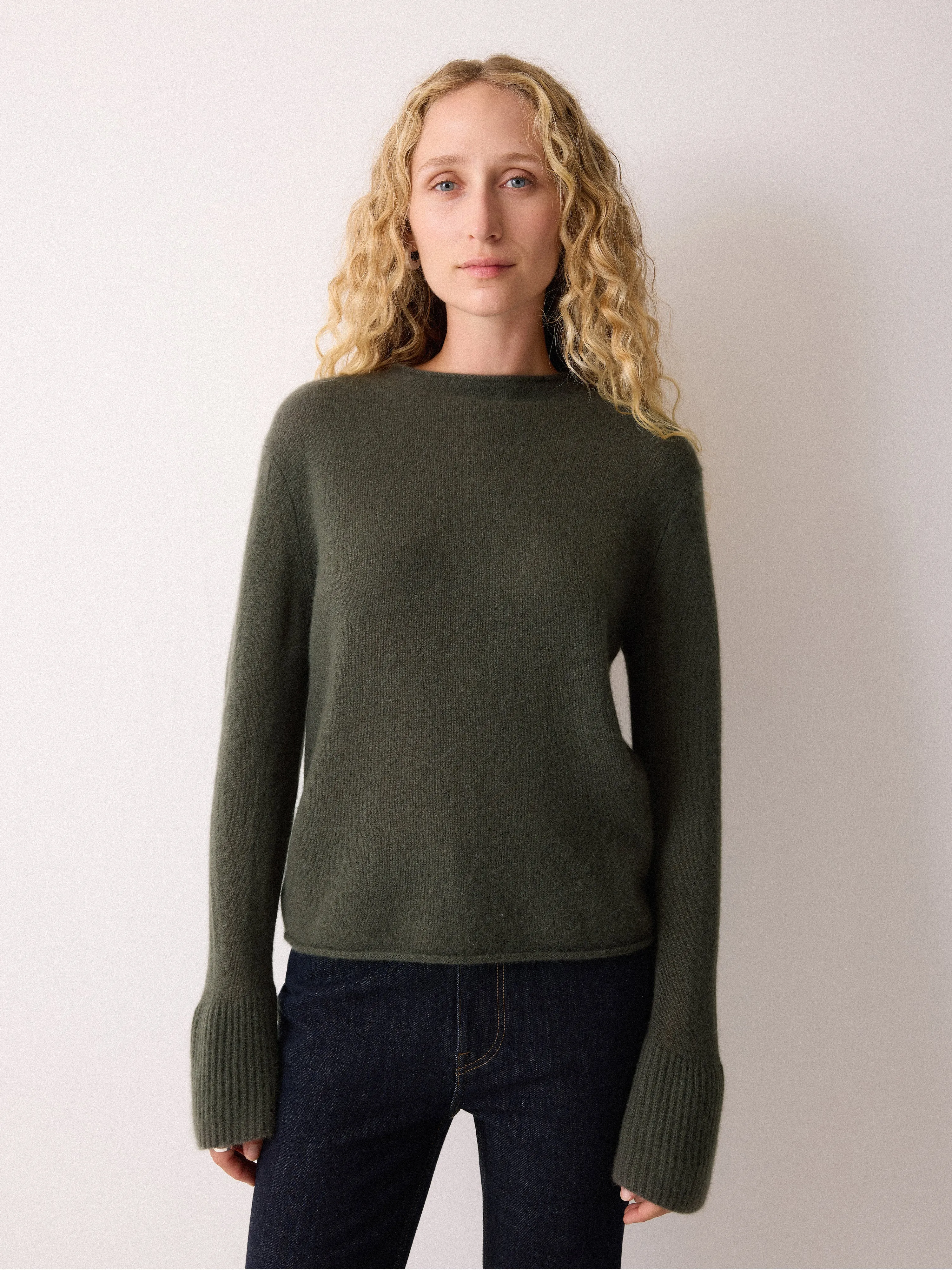 Cloud Cashmere Eldon Jumper | Khaki sold by Jigsaw
