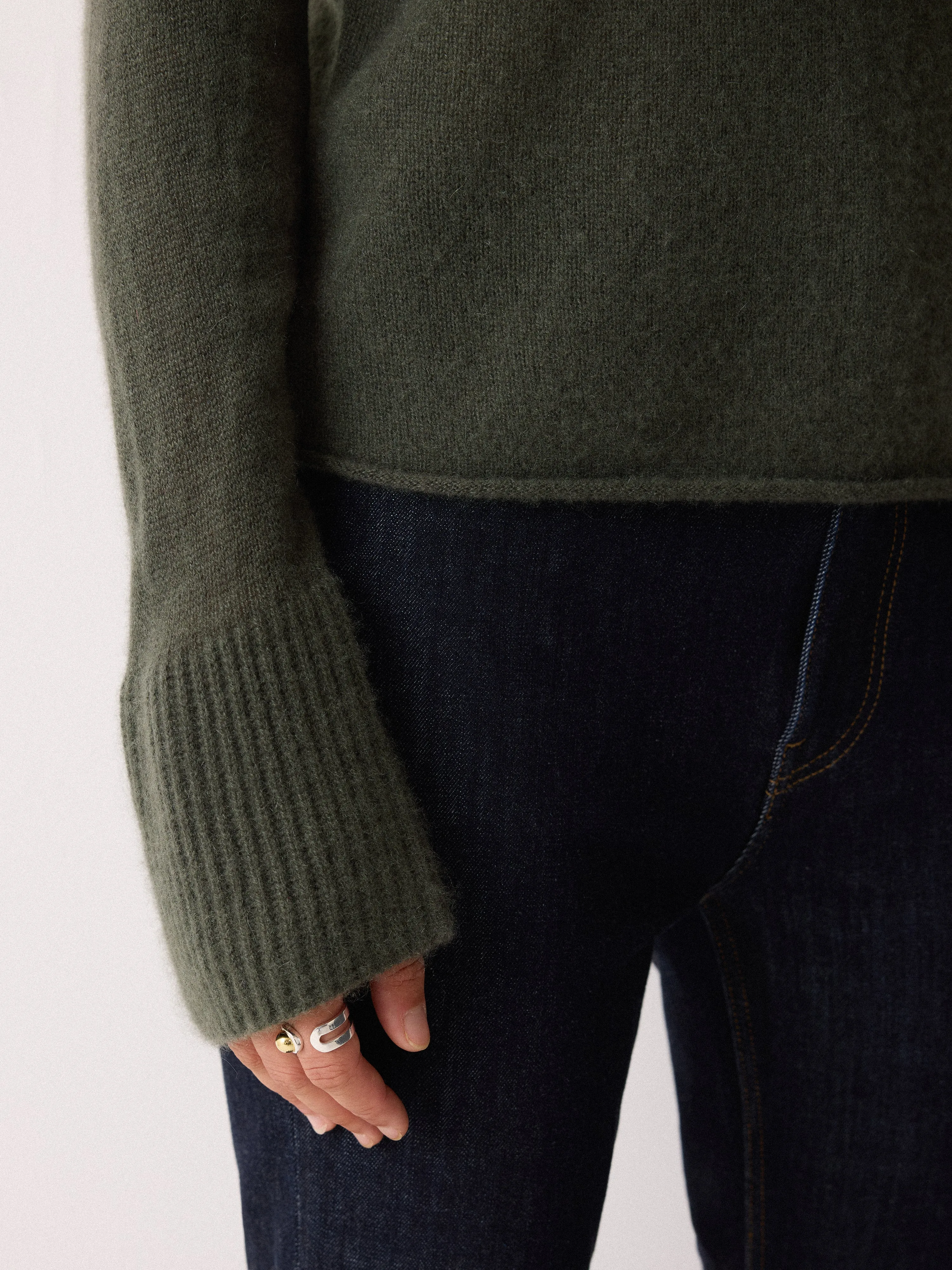 Cloud Cashmere Eldon Jumper | Khaki sold by Jigsaw product image thumbnail 3