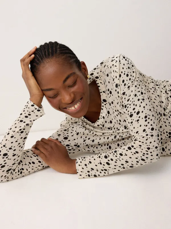 Polka Dot Long Sleeve Top | Ivory sold by Jigsaw