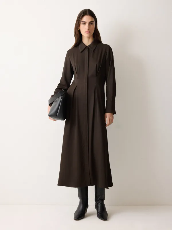Relaxed Drape Shirt Dress | Brown sold by Jigsaw