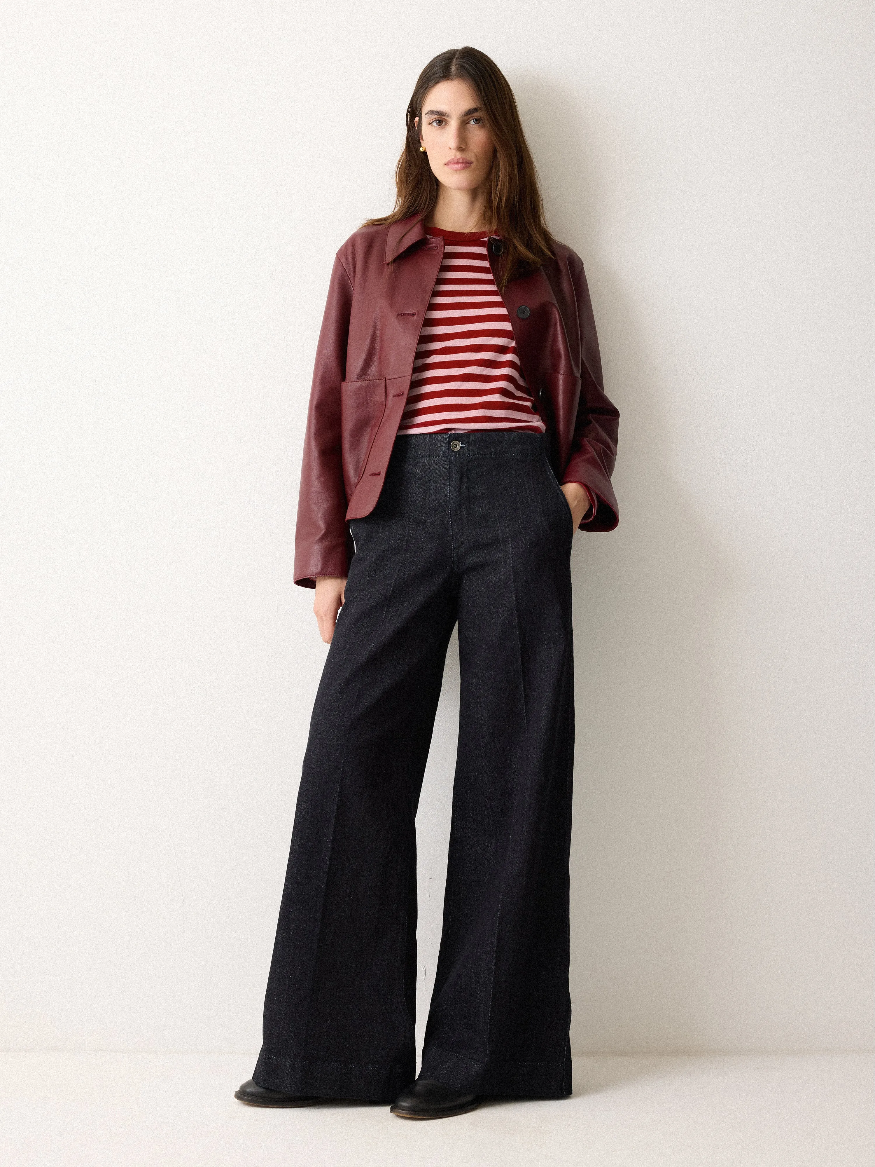 Cotton Stripe Long Sleeve Tee | Pink sold by Jigsaw product image thumbnail 2