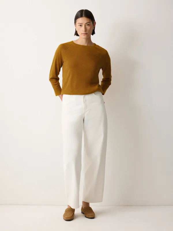 Cotton Luxe Raglan Tee | Golden Ochre sold by Jigsaw