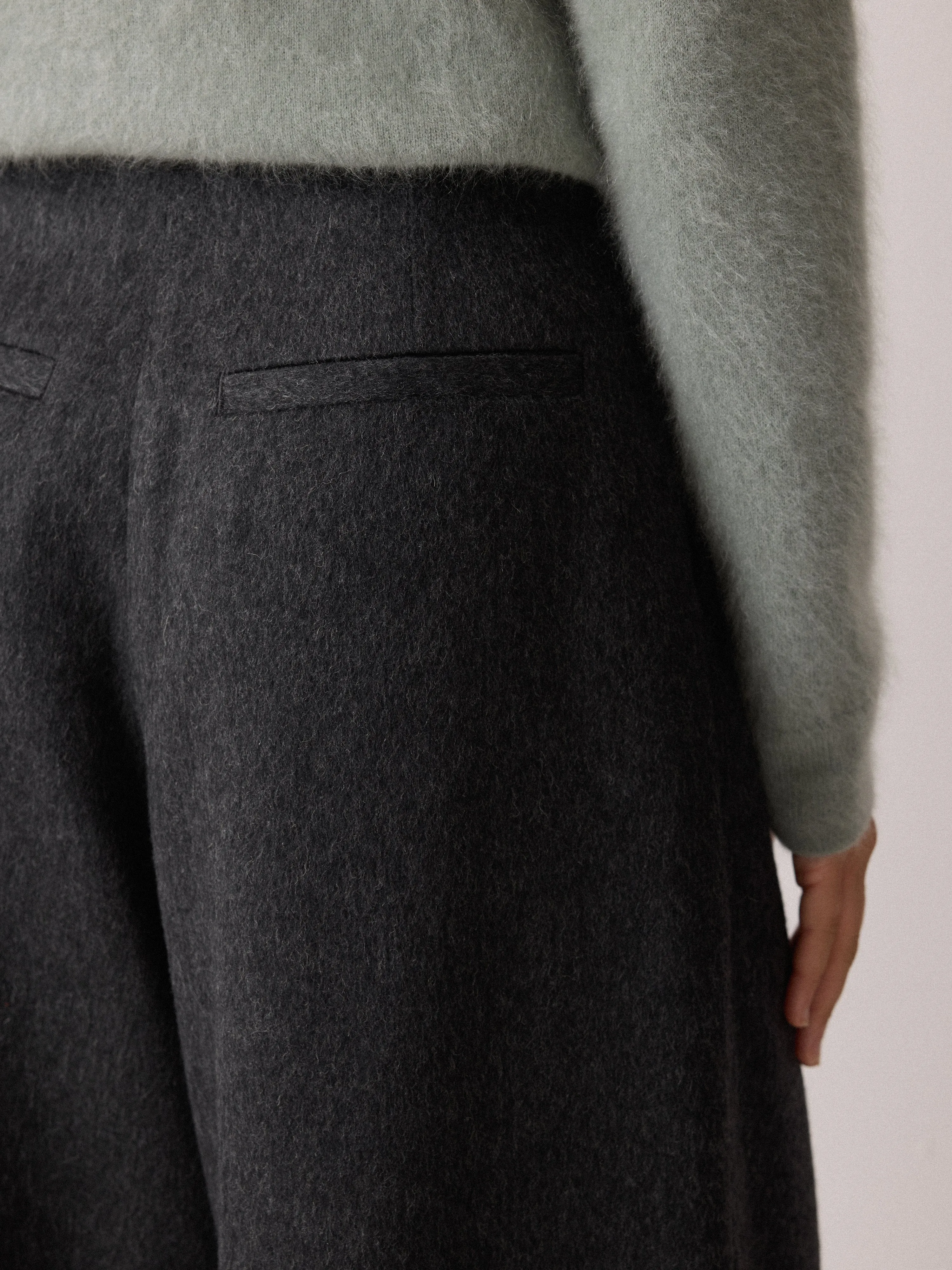 Wool High Waist Pleat Trouser | Grey sold by Jigsaw product image thumbnail 3