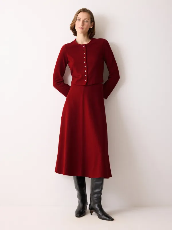 Textured Jersey A Line Skirt | Red sold by Jigsaw