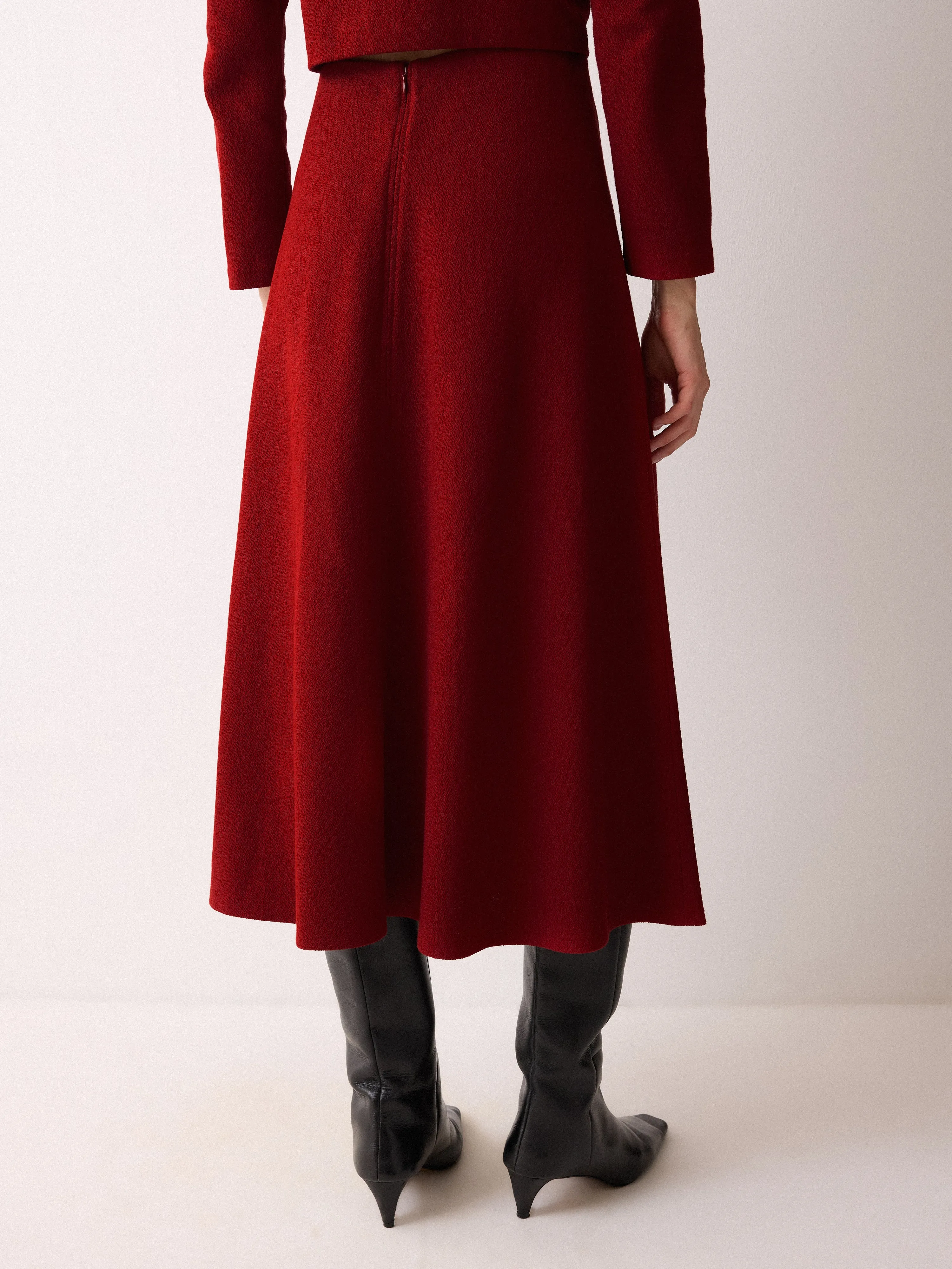 Textured Jersey A Line Skirt | Red sold by Jigsaw product image thumbnail 4