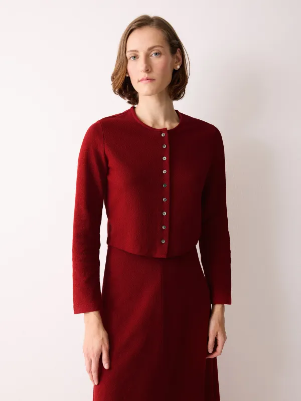 Textured Jersey Cardi Jacket | Red sold by Jigsaw