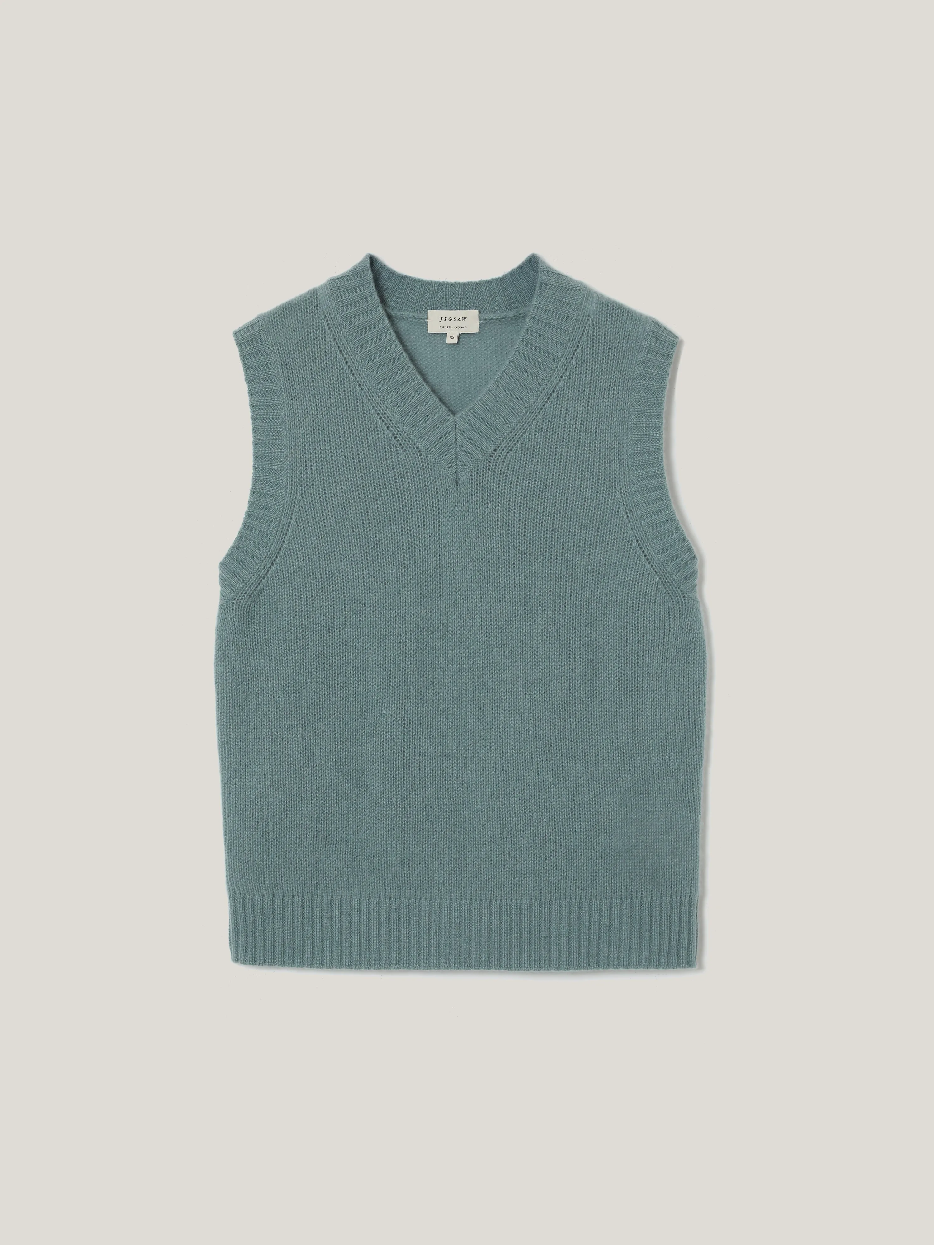 Cloud Cashmere V Tank | Blue sold by Jigsaw product image thumbnail 5