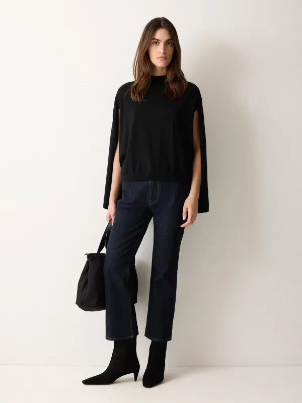 Merino Cape Jumper | Black sold by Jigsaw